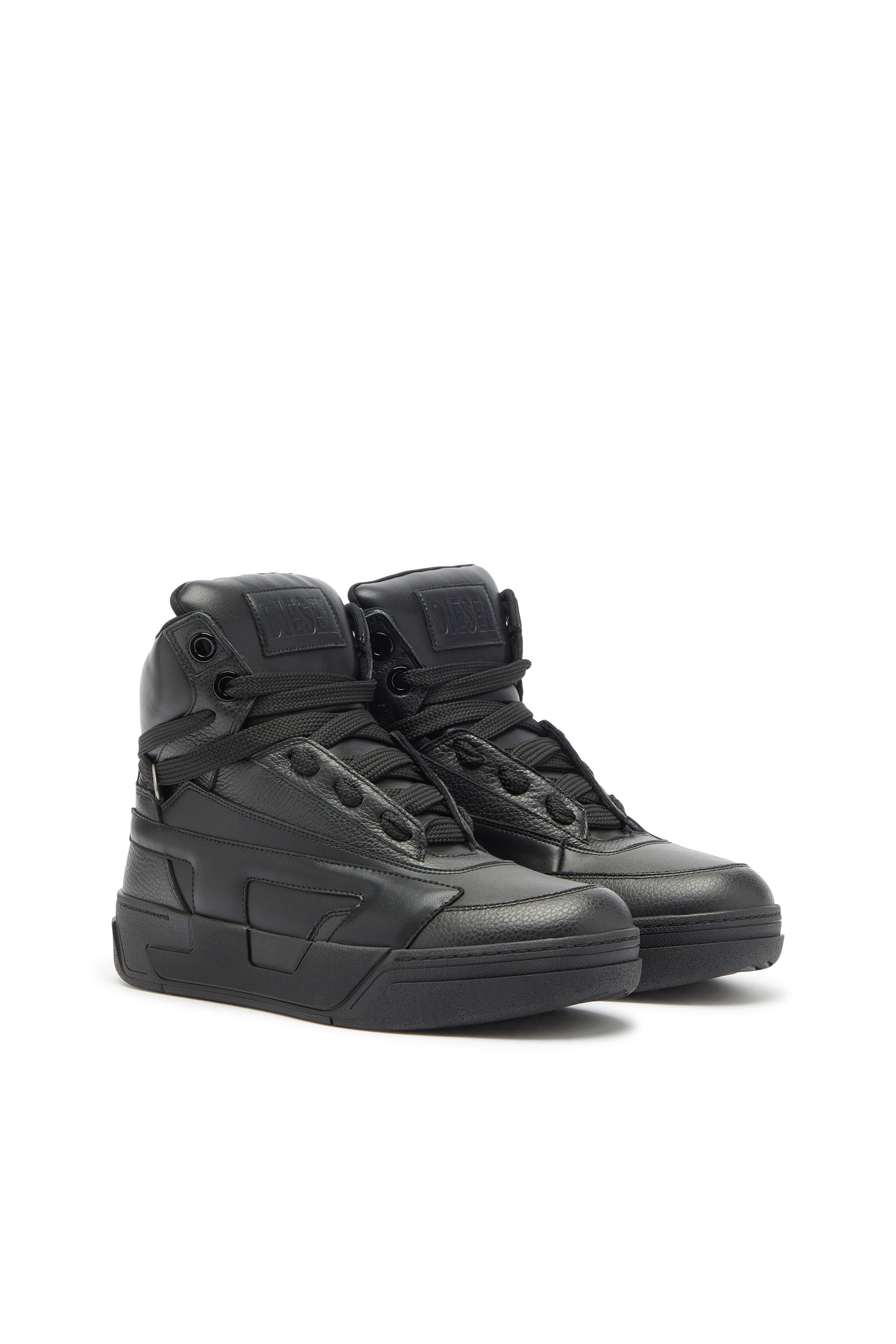 Diesel - S-D-OLLIE MID, S-D-Ollie - Zapatillas altas de piel con D logo Hombre in Negro - 2