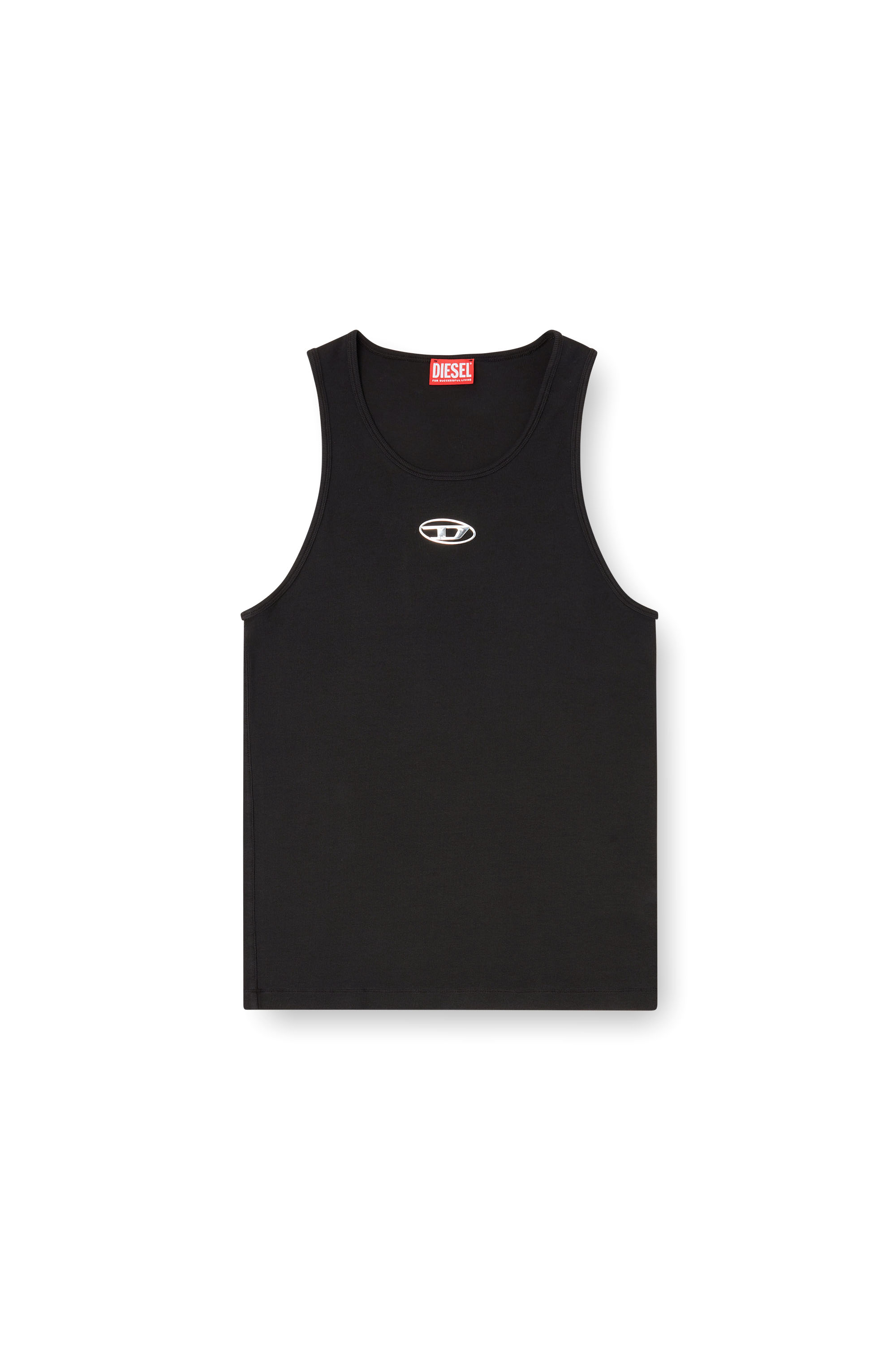 Diesel - T-LIFTY-IOD, Camiseta de tirantes de algod&oacute;n con logo Hombre in Negro - 3