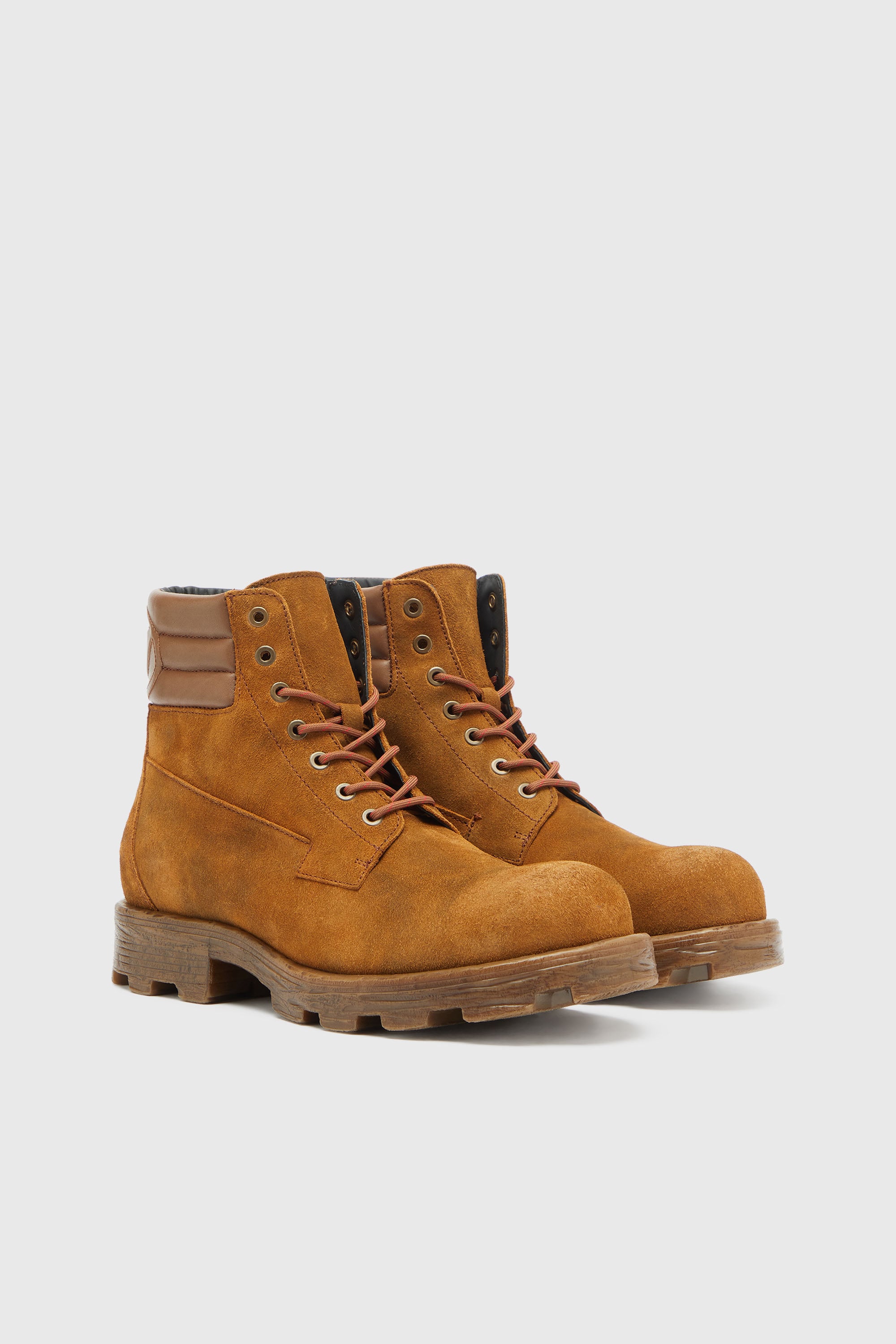 Diesel - D-HAMMER LACE UP, D-Hammer - Botas combat de ante y piel Hombre in Marr&oacute;n - 2