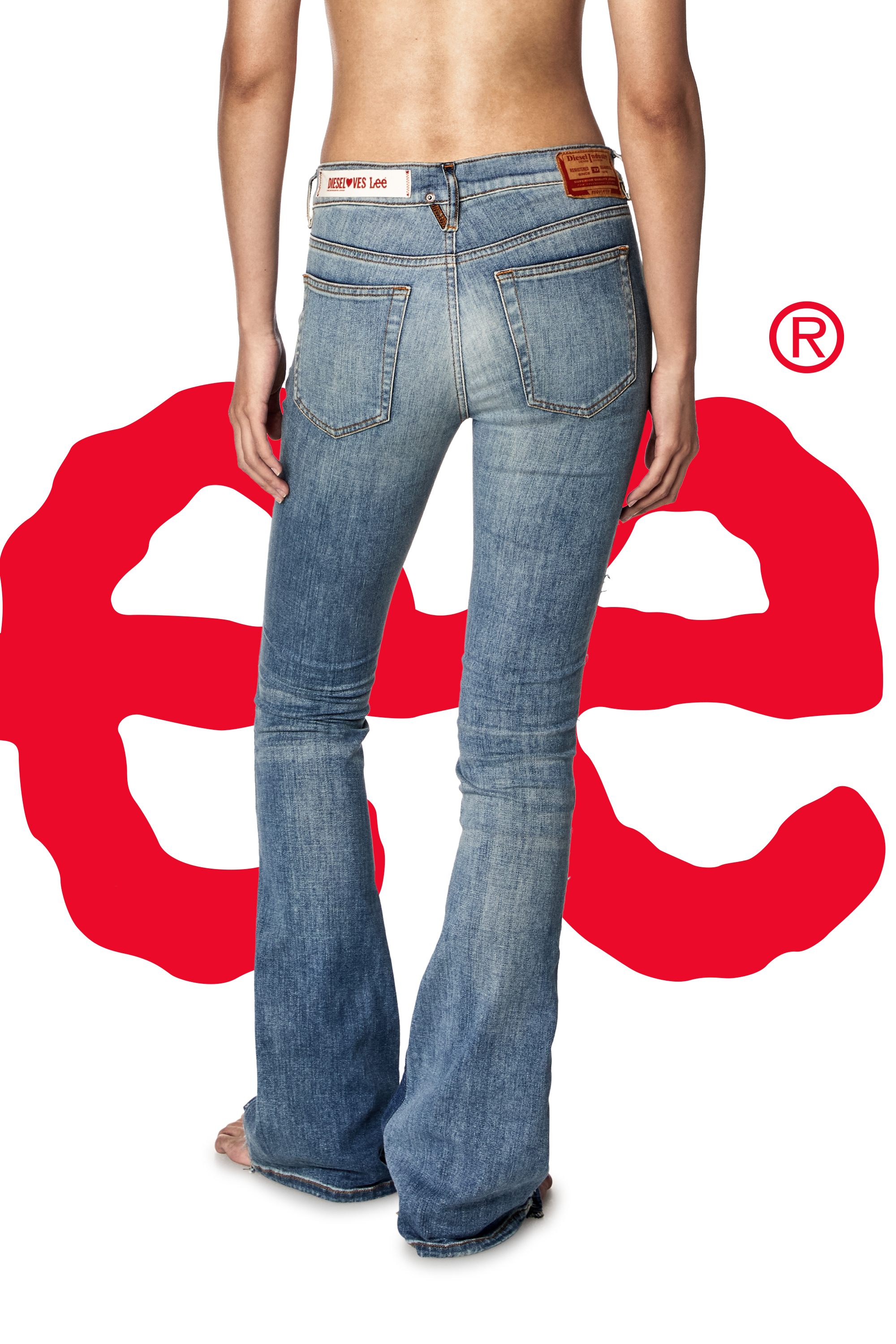 Diesel - Woman Bootcut and Flare Jeans Dieseloves 02 09K46, Medium blue - Image 5