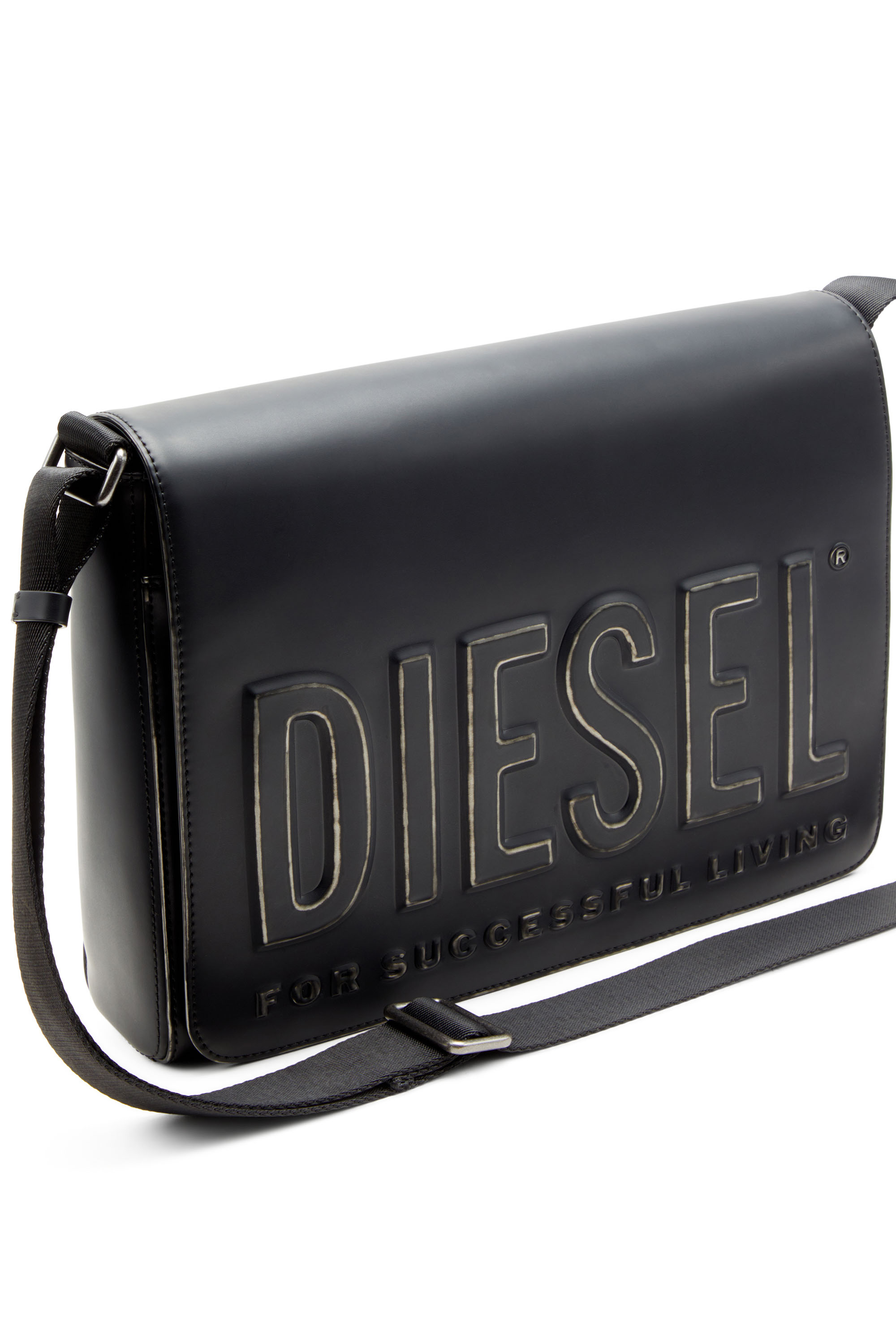 Diesel - DSL 3D MESSENGER S X, Bolso tipo messenger de PU cepillado Hombre in Negro - 5