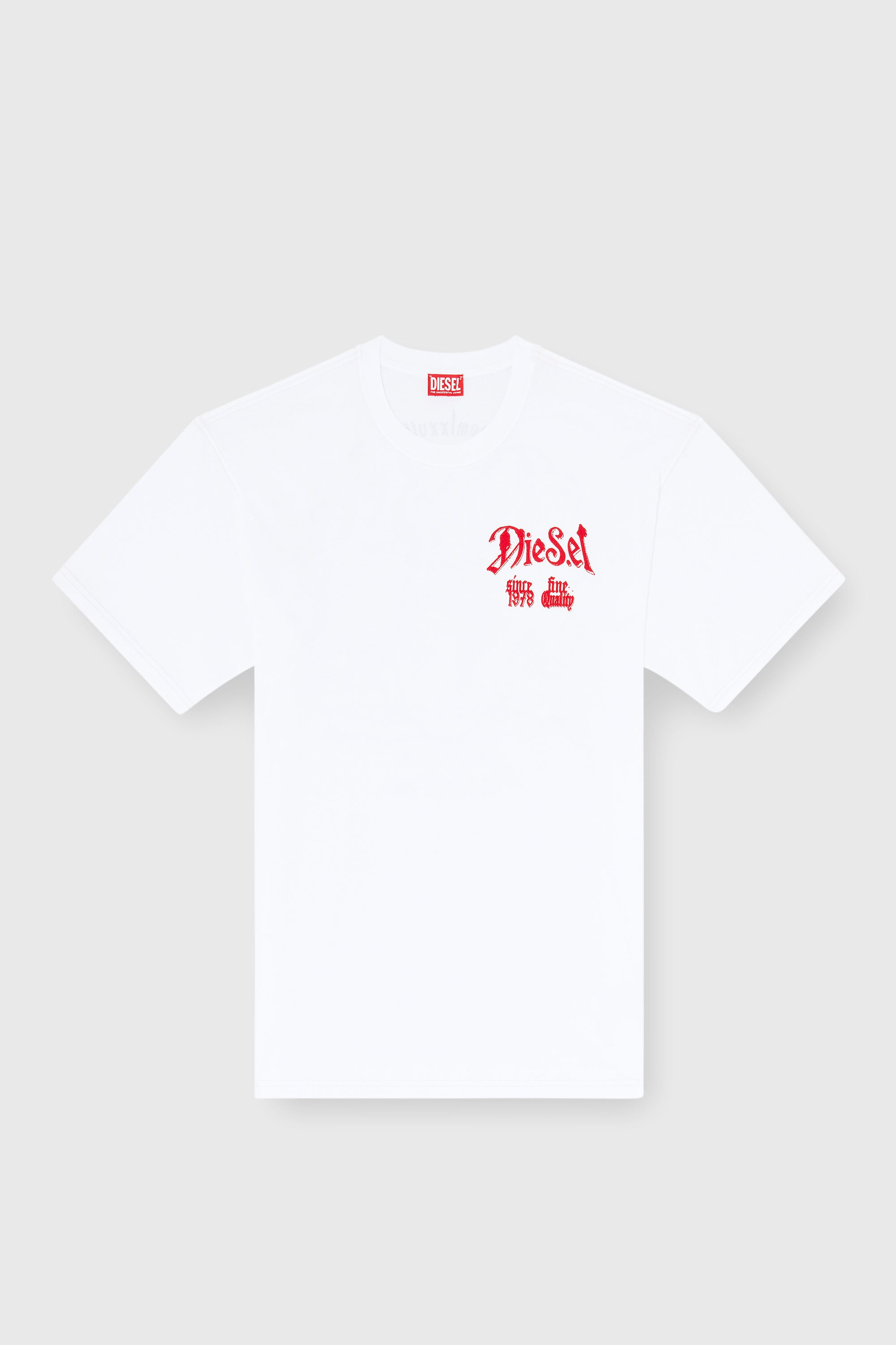 Diesel - T-BOXT-AA2, Camiseta de algod&oacute;n con gr&aacute;fico flocado Hombre in Blanco - 2