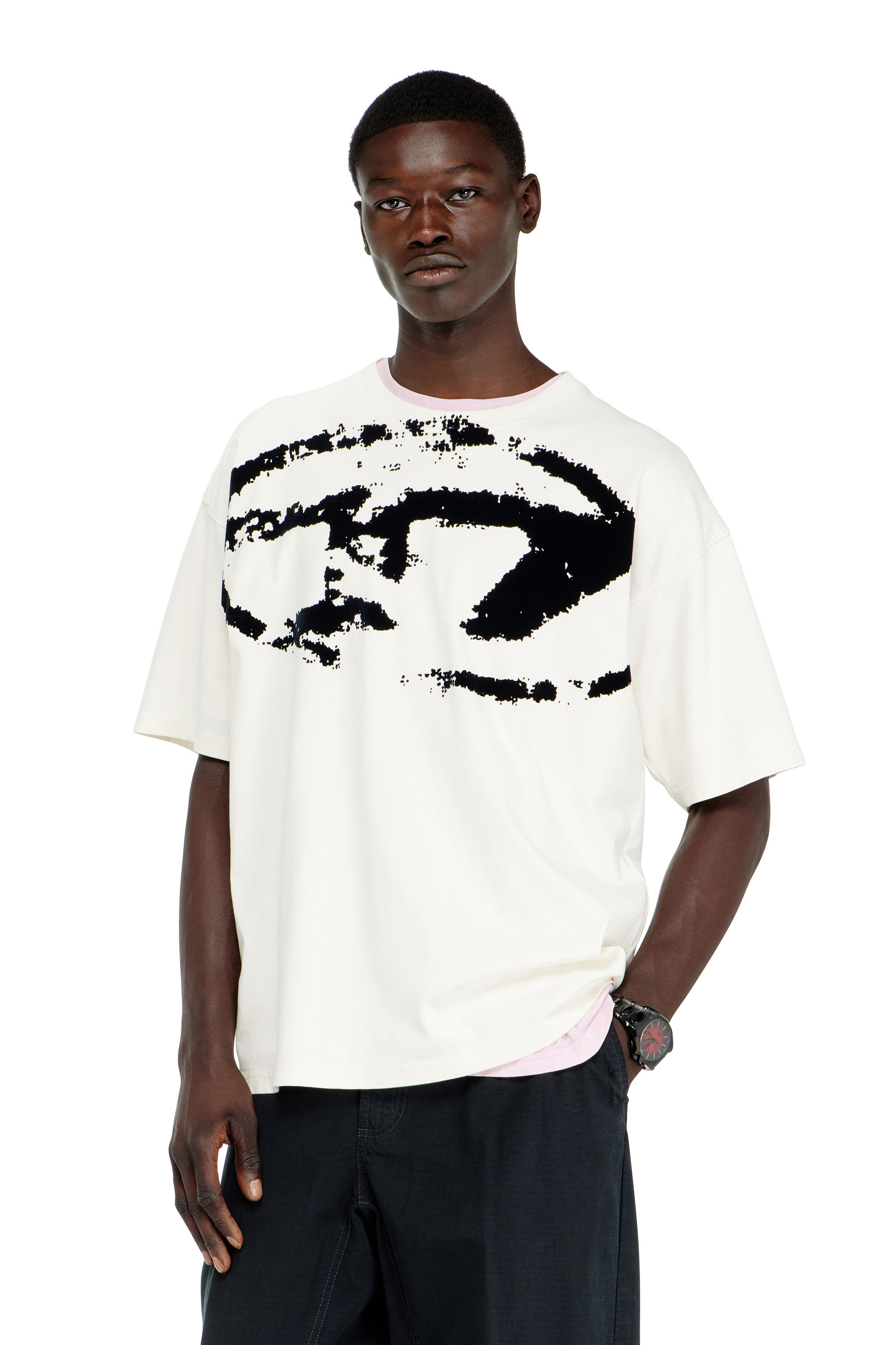 Diesel - T-BOXT-N14, Camiseta con logotipo desgastado en relieve Hombre in Blanco - 3