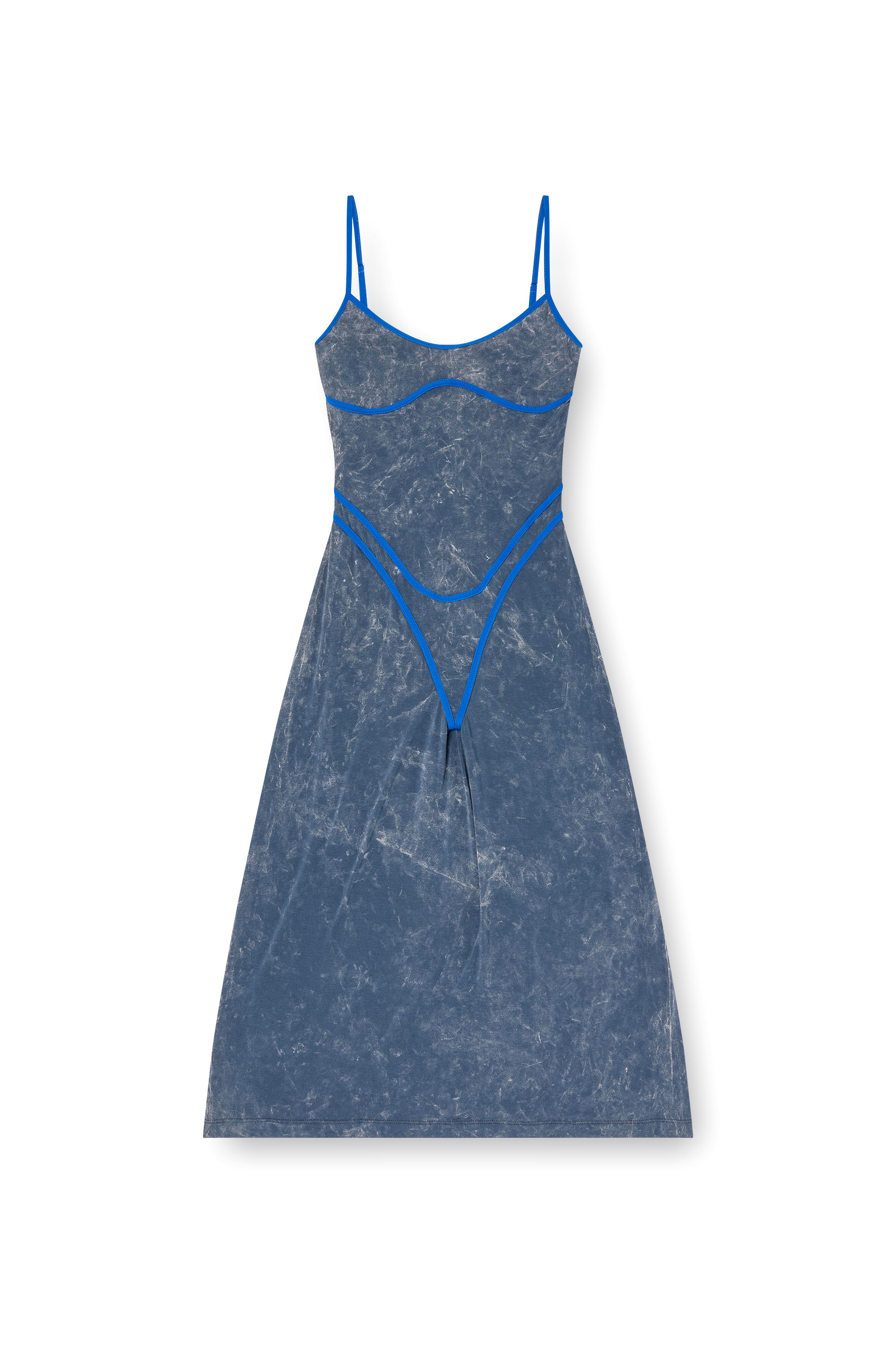 Diesel - D-WOW, Vestido de tirantes con detalle de ropa interior Mujer in Azul marino - 1