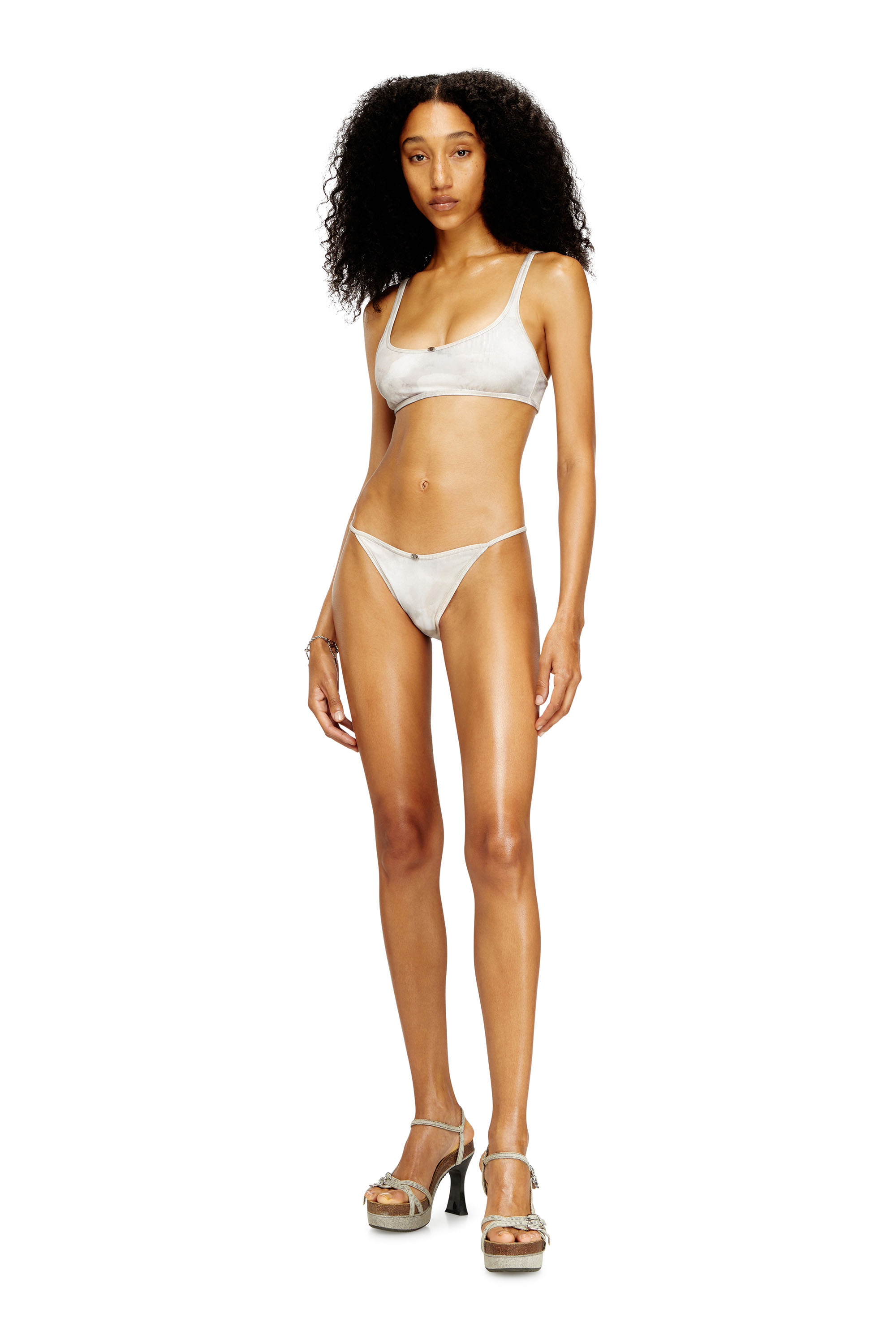 Diesel - CAMILLA-UTLT, Braguitas de bikini de canal&eacute; con estampado de camuflaje Mujer in Blanco - 1