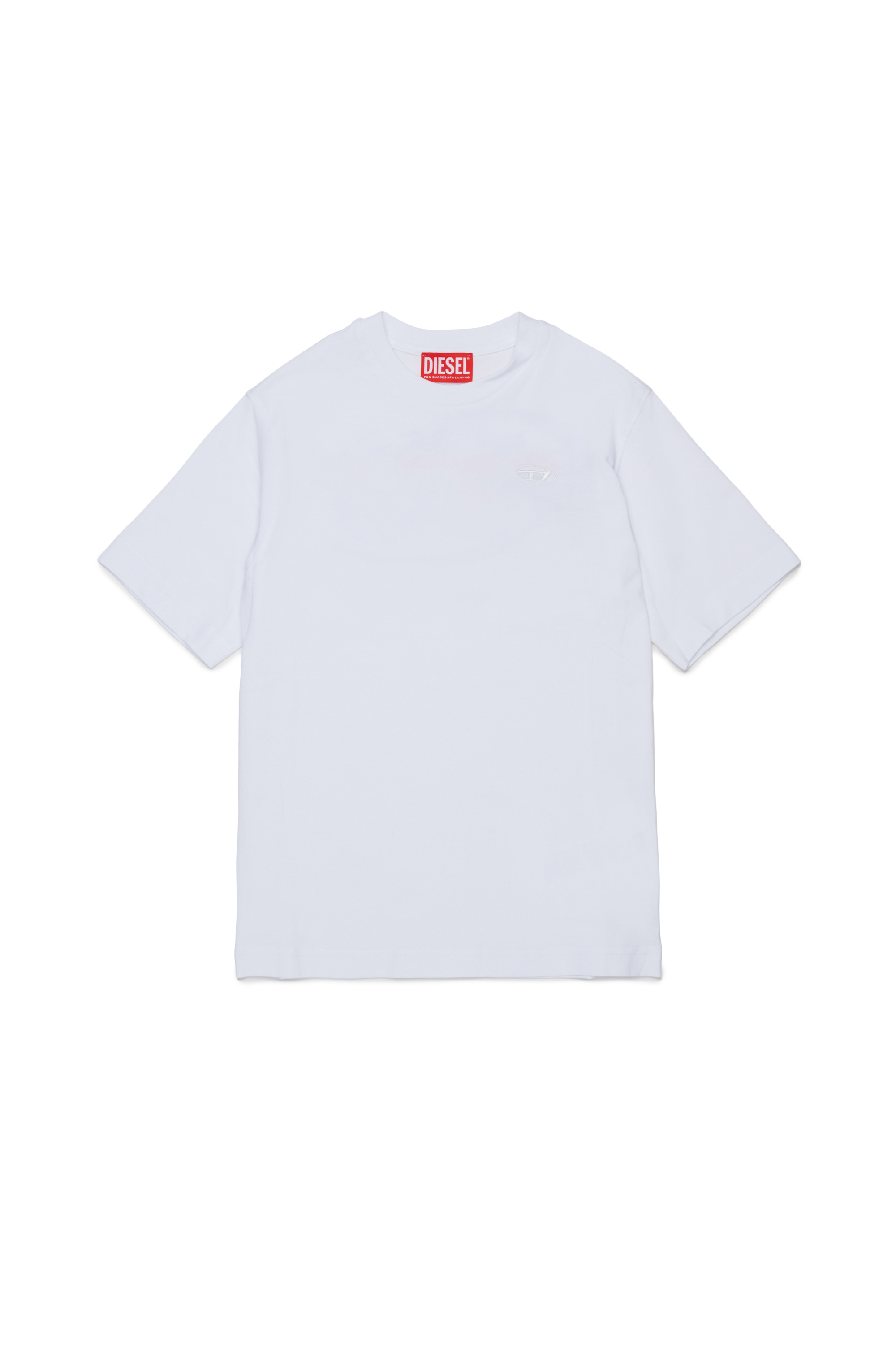 Diesel - TSCRAP OVER, Camiseta con bordado Oval D y estampado flocado Hombre in Blanco - 1