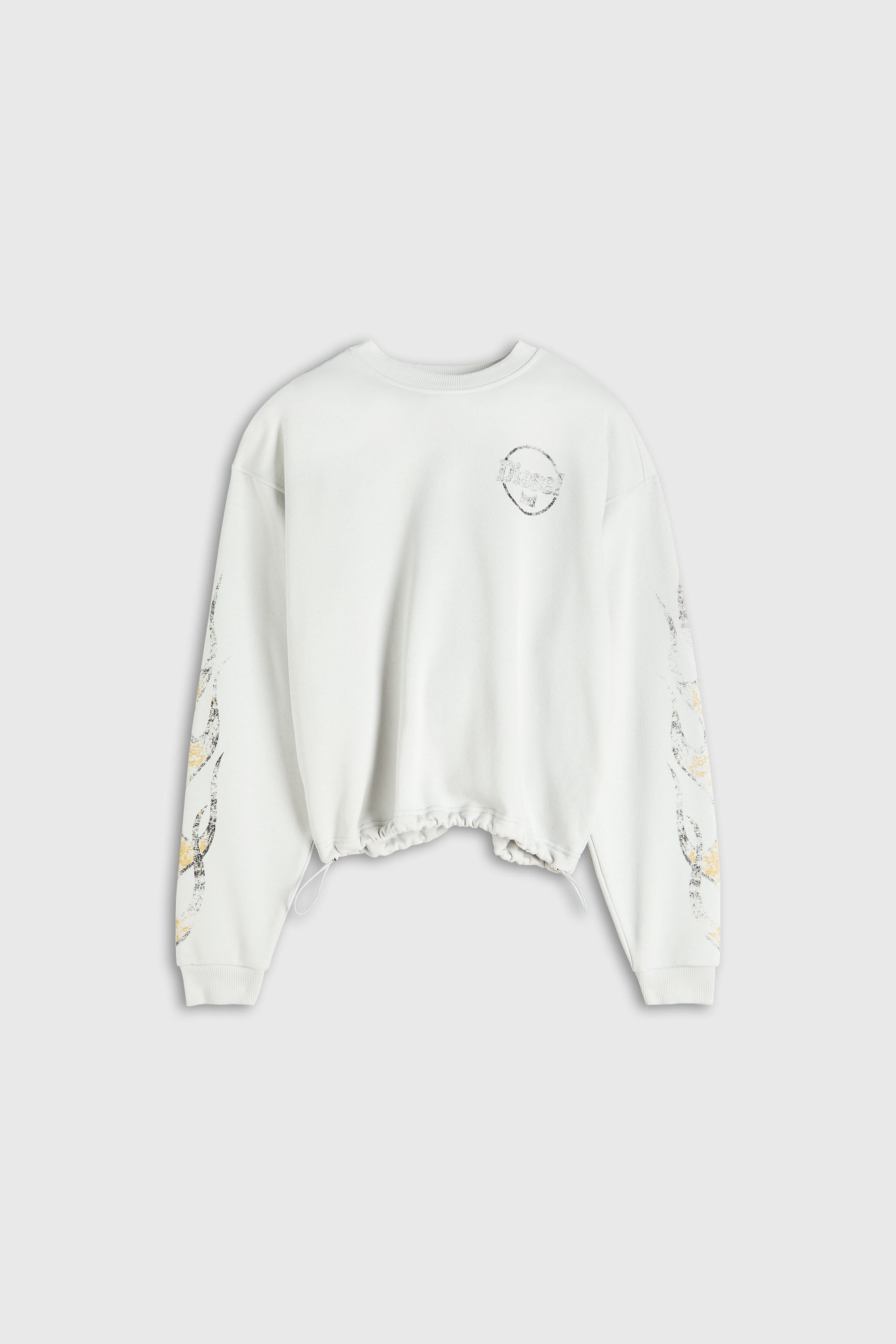Diesel - F-CREWY-B3, Sudadera con bajo ajustable y estampado craquelado Mujer in Blanco - 2