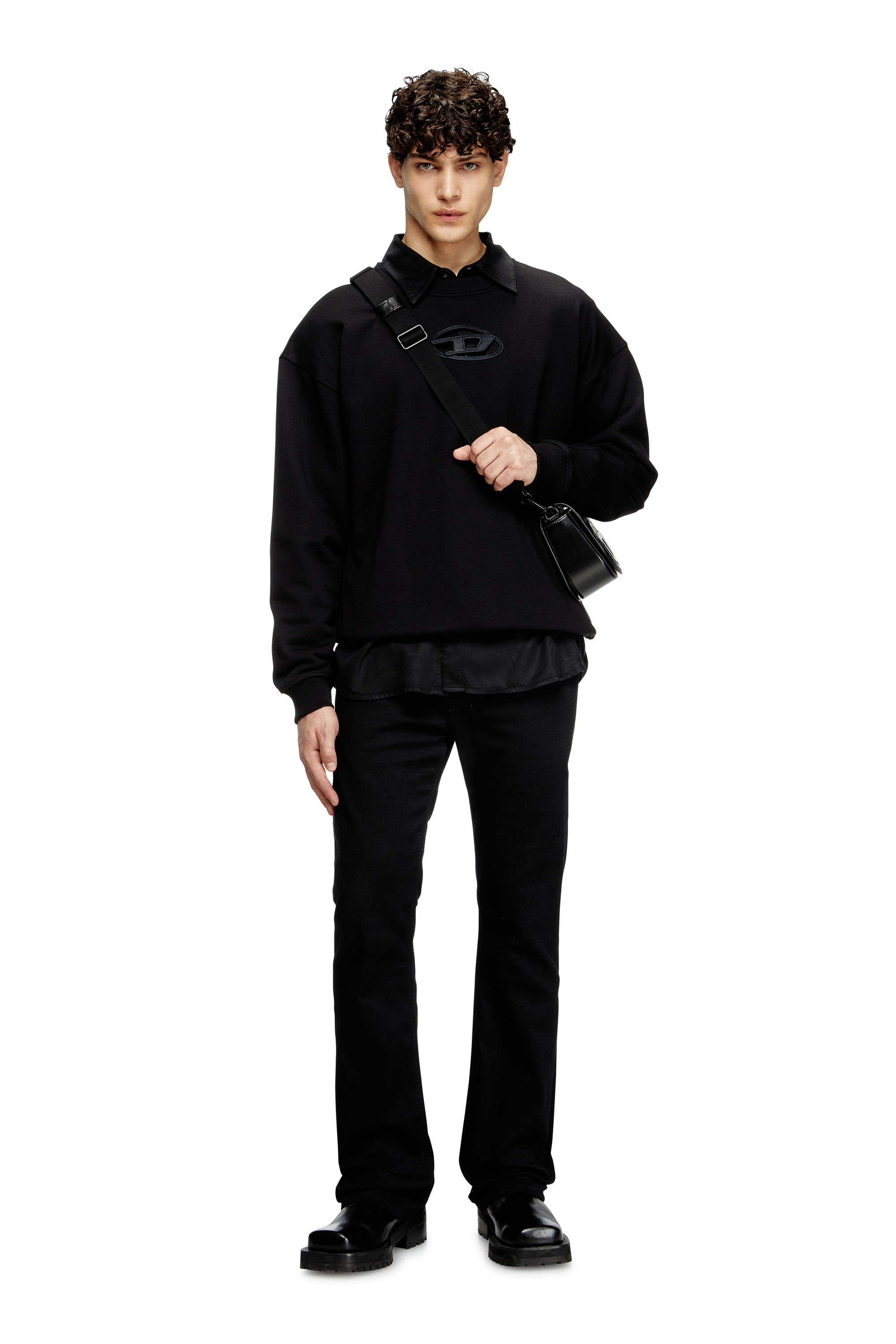 Diesel - S-BOXT-OD, Sudadera con logotipo Oval D recortado Hombre in Negro - 1