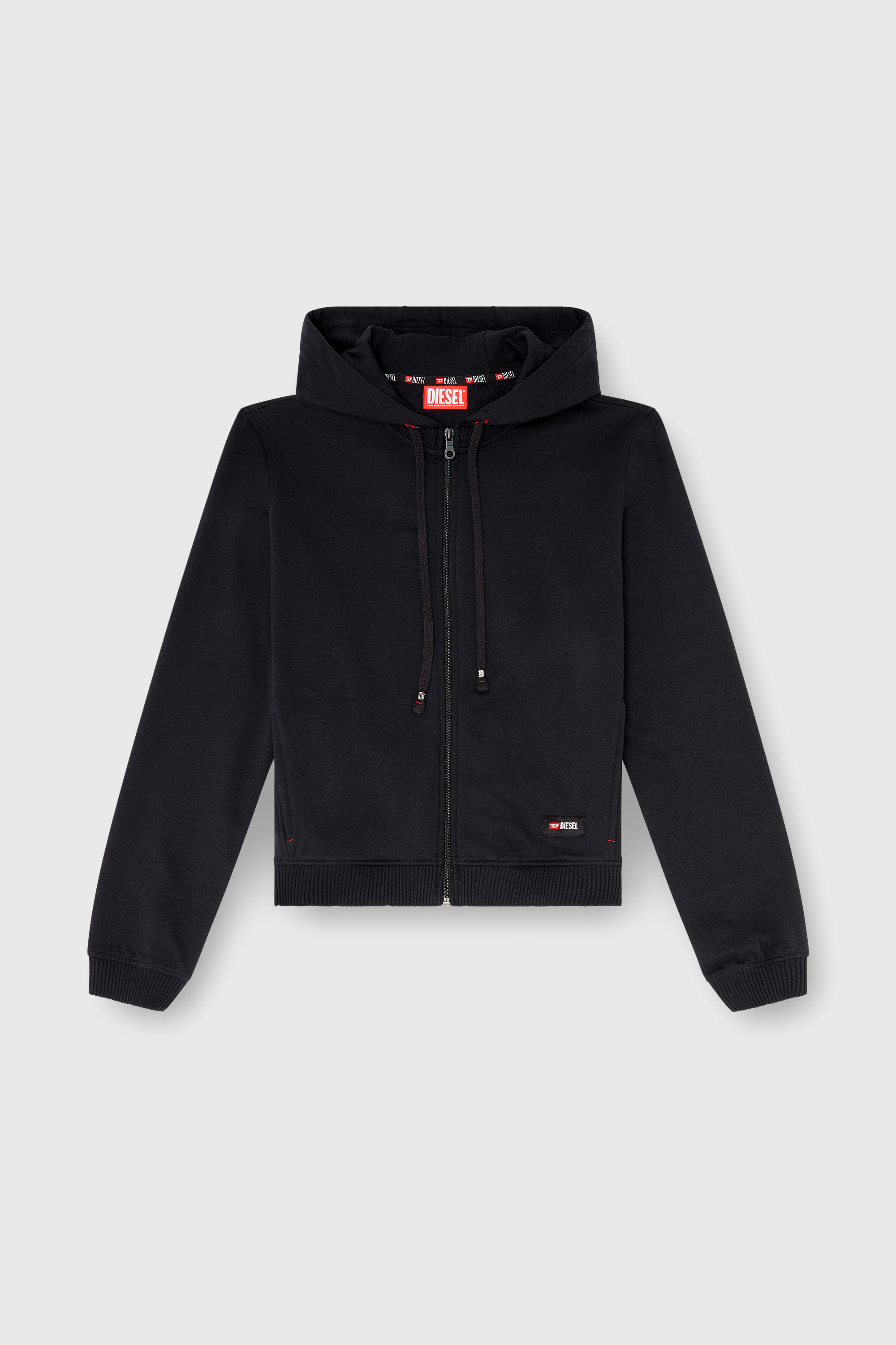 Diesel - HARRIET-D-CORE, Sudadera con capucha en mezcla de algod&oacute;n afelpado Mujer in Negro - 2
