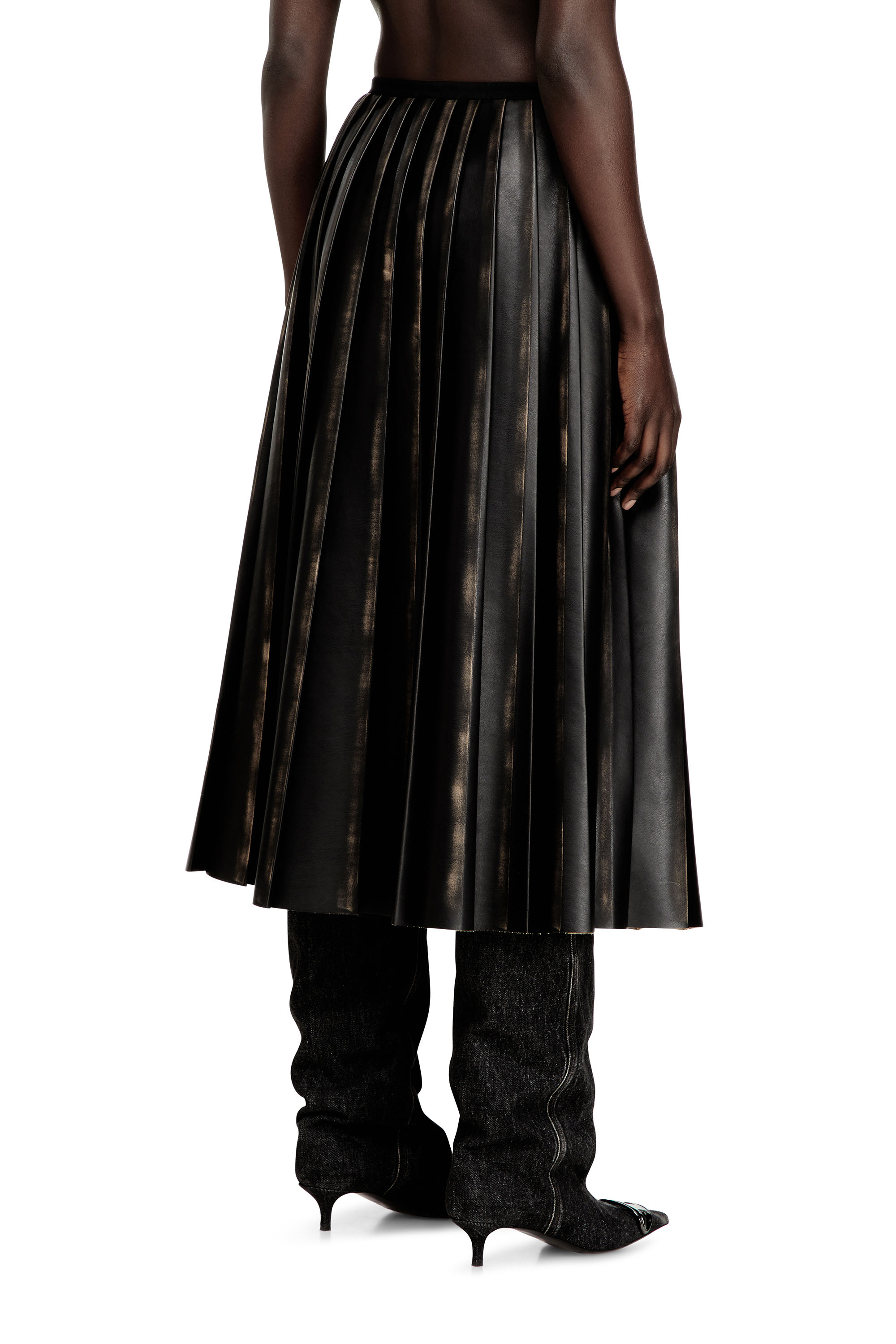 Diesel - O-SAKA, Falda midi plisada desgastada Mujer in ToBeDefined - 3