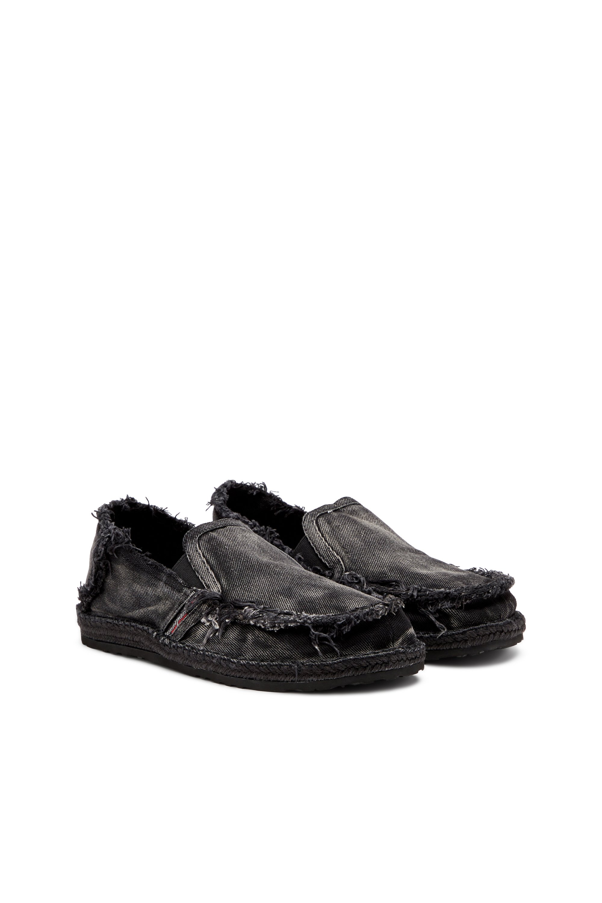 Diesel - D-LUKAS ESP, D-Lukas-Mocasines de esparto en denim desgastado Hombre in Negro - 2