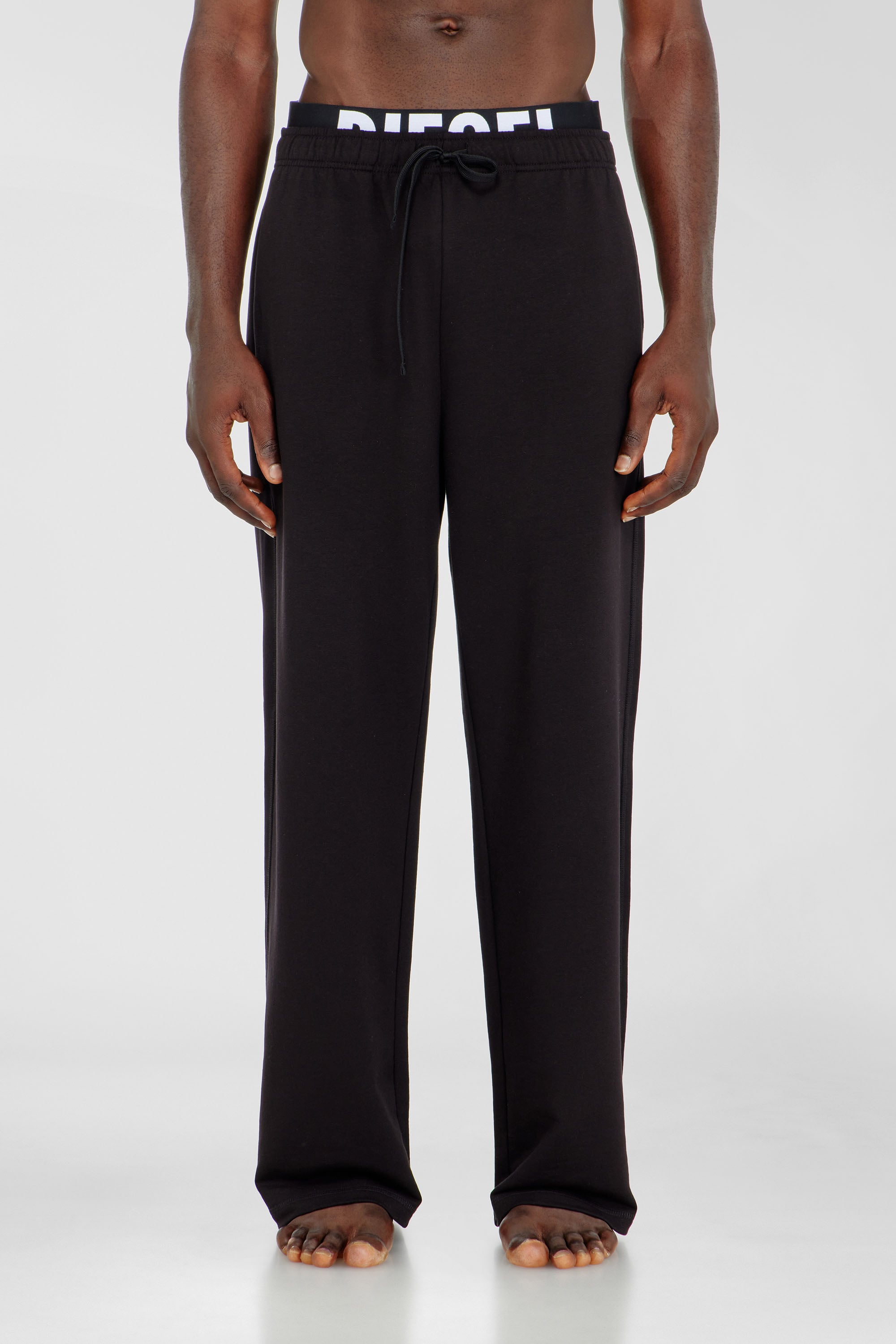 Diesel - BRADLEY-D-POP, Pantal&oacute;n de algod&oacute;n con cintura con logotipo Diesel Hombre in Negro - 1