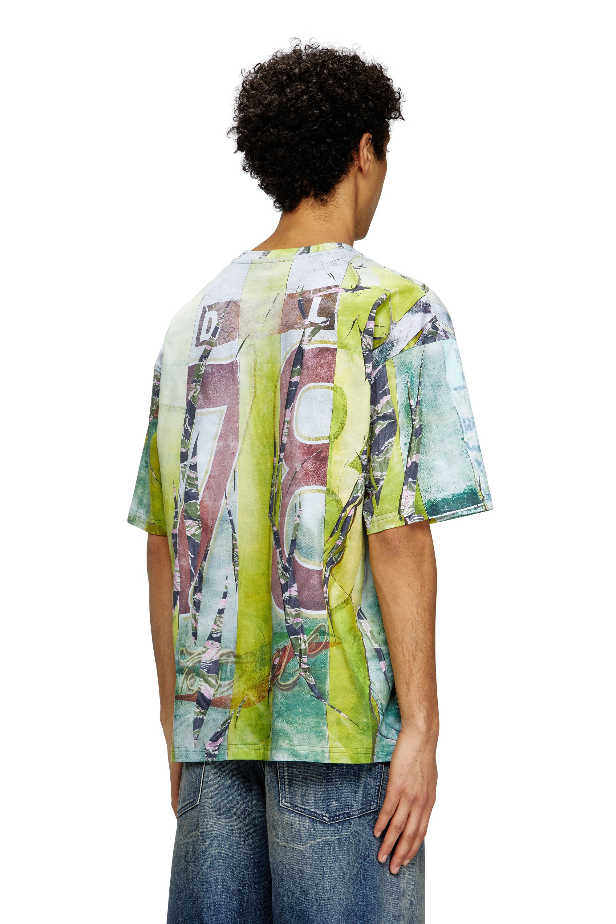 Diesel - T-BOXT-R13, Camiseta con estampado de trampantojo agrietado Hombre in Multicolor - 4