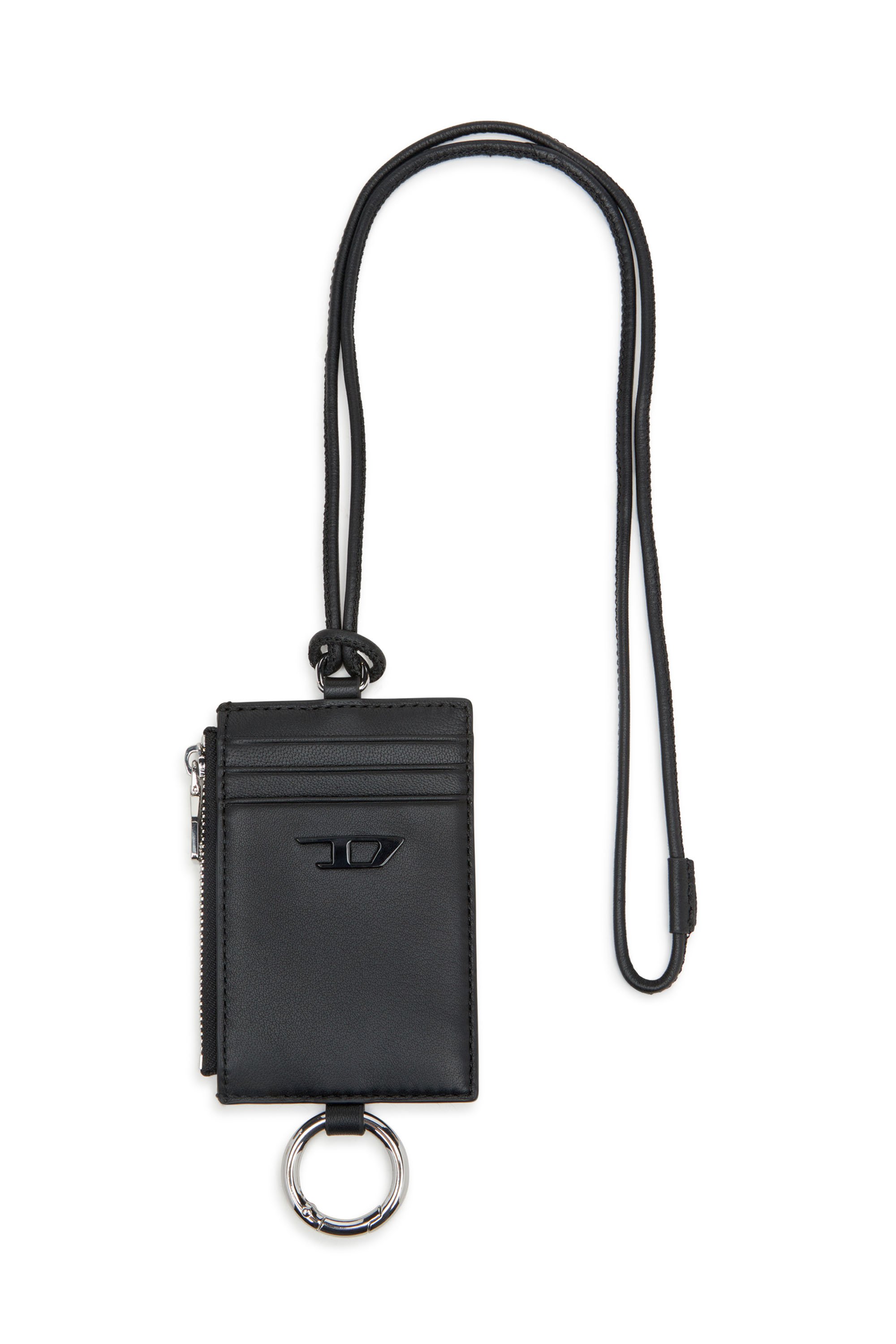 Diesel - RAVE BADGE HOLDER, Portatarjeta de cuero napa Hombre in Negro - 1