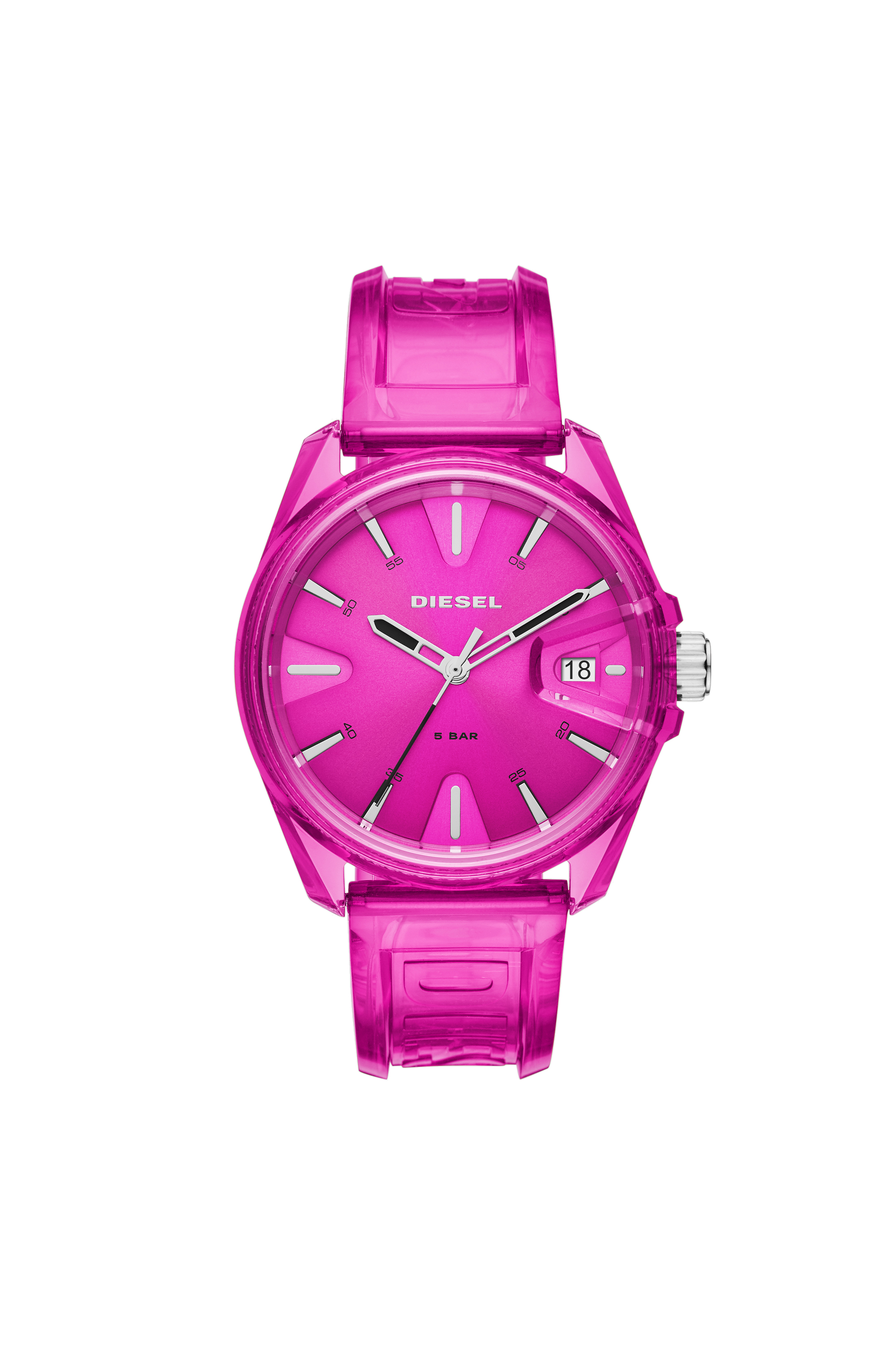 Diesel - DZ1929, Reloj MS9 de tres manecillas rosado transparente Unisex in Rosa - 1