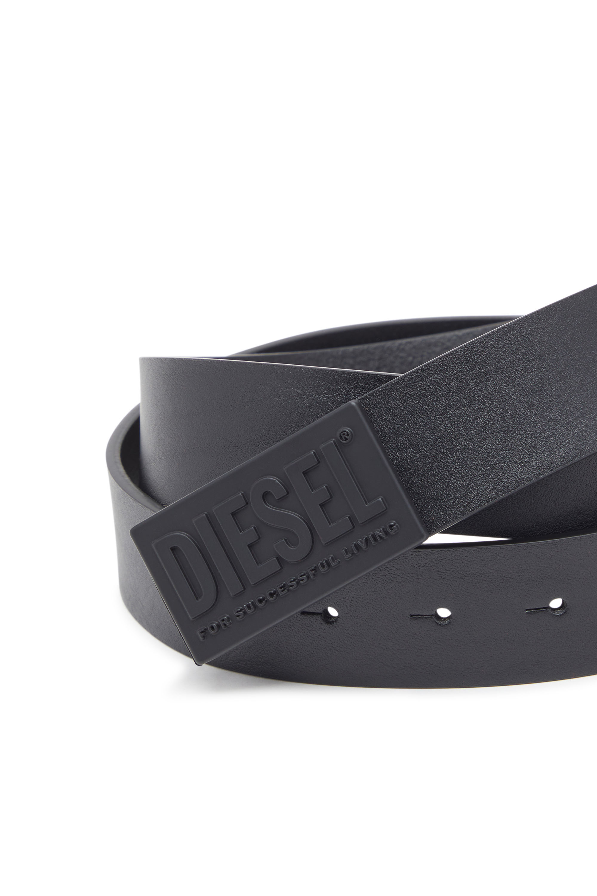 Diesel - B-BISCOTTO METAL, Cinturón de cuero con hebilla Successful Living Hombre in Negro - 3