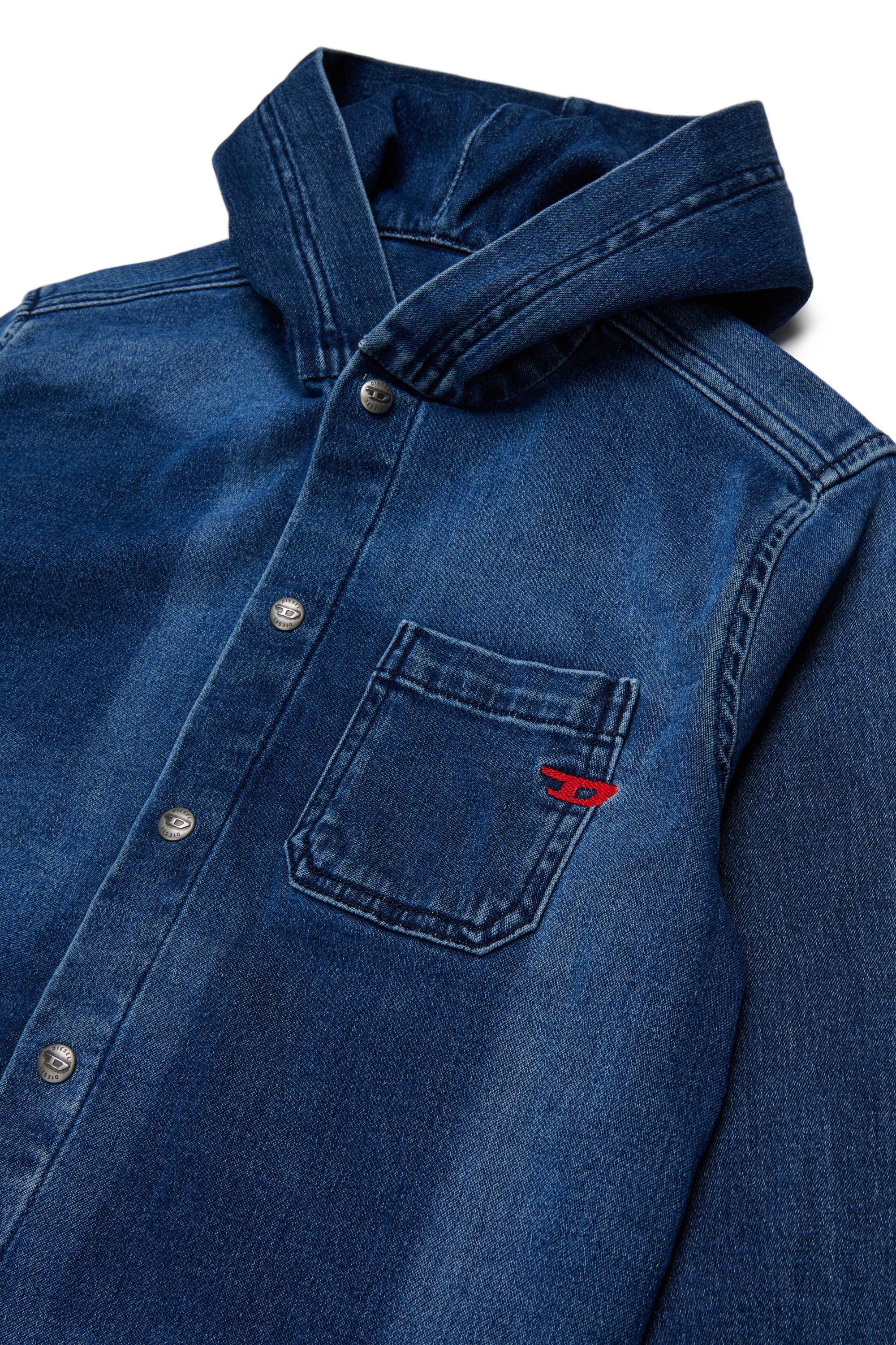 Diesel - CAMPS-OVER JJJ, Hooded shirt en JoggJeans efecto sombra Hombre in Azul marino - 3