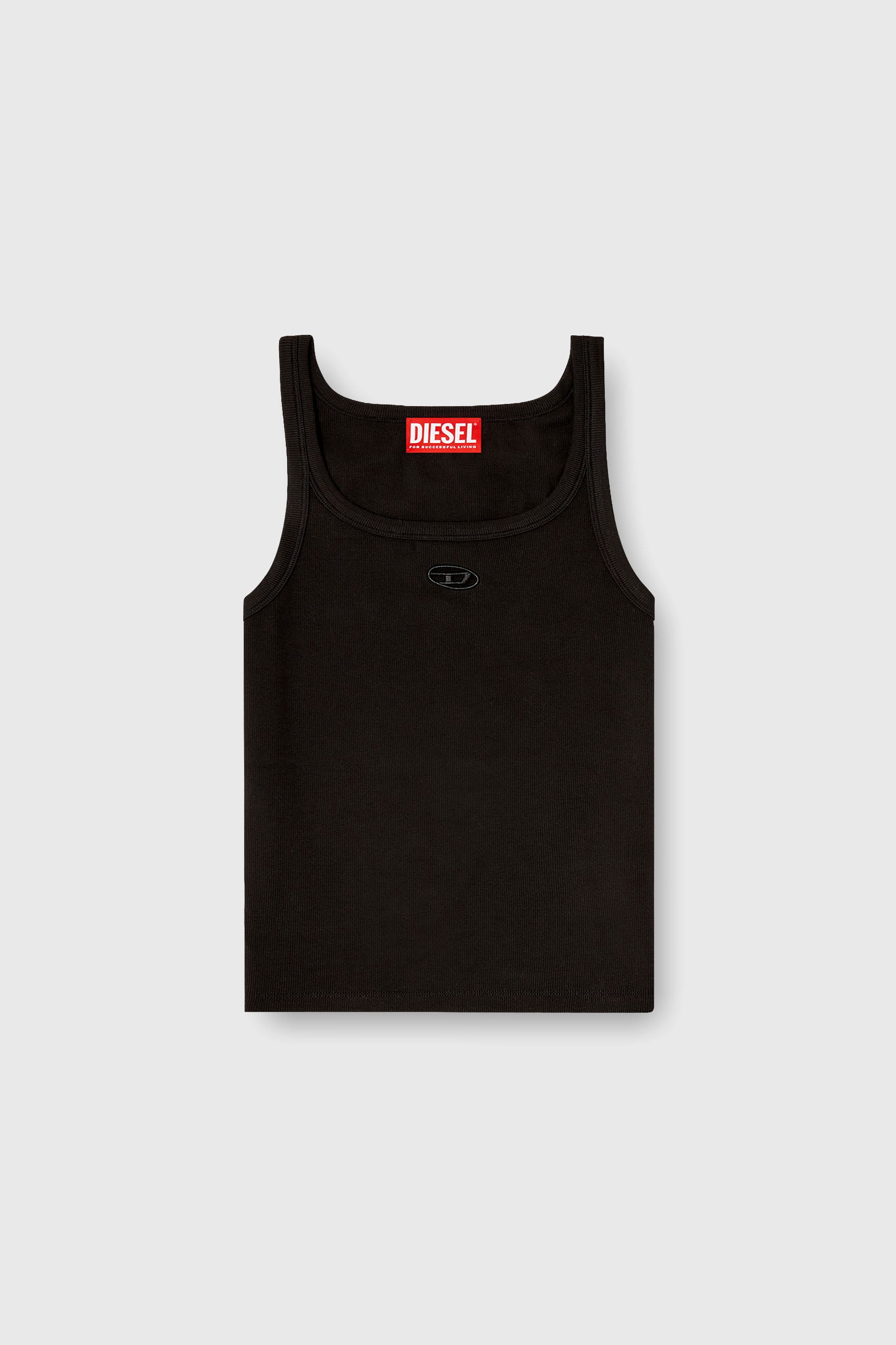Diesel - T-WIFE-OD, Camiseta de tirantes ajustada con ovalado D cortado a l&aacute;ser Mujer in Negro - 2