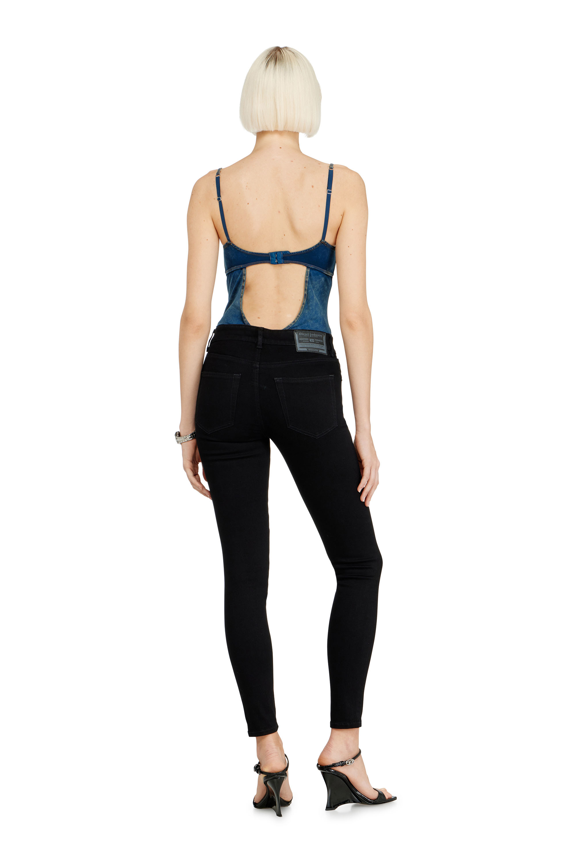 Diesel - Skinny Jeans 2017 Slandy 069EF Mujer, Negro/Gris oscuro - 3