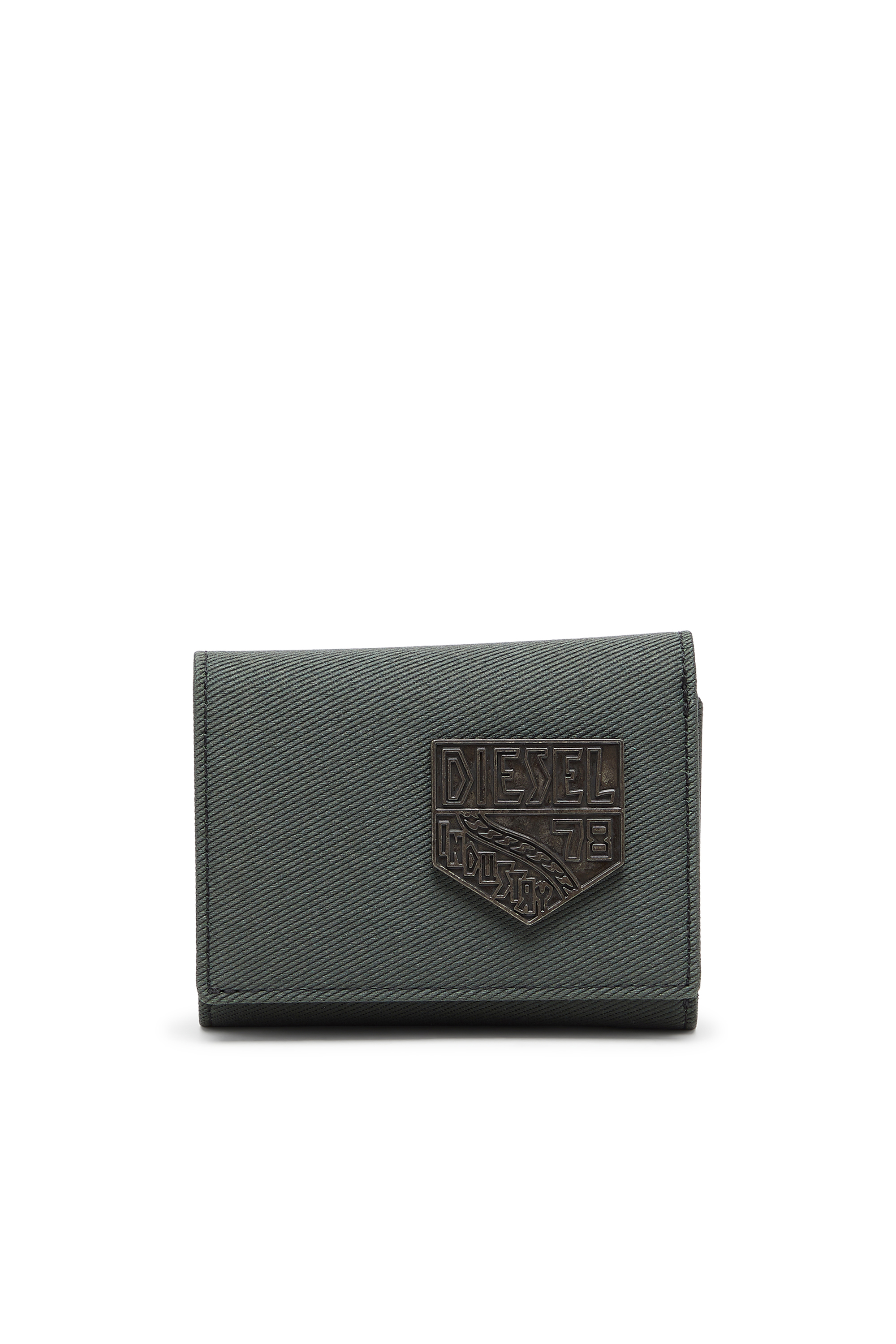 Diesel - D-PACK TRI FOLD COIN 3D, Monedero con patch en relieve Hombre in Verde - 1