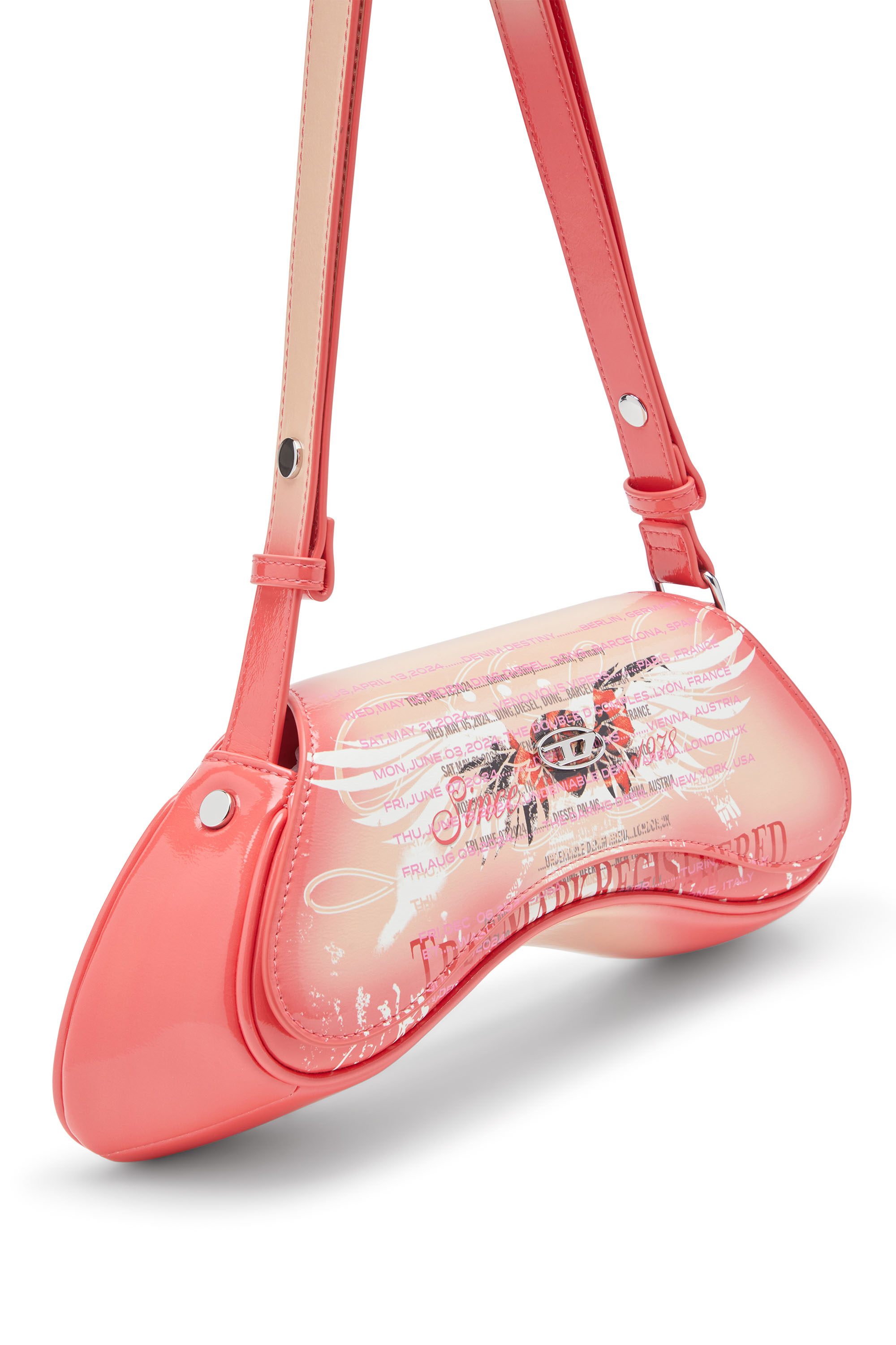 Diesel - PLAY CROSSBODY, Play-Talego con estampado de logotipo desteñido Mujer in Rosa - 5