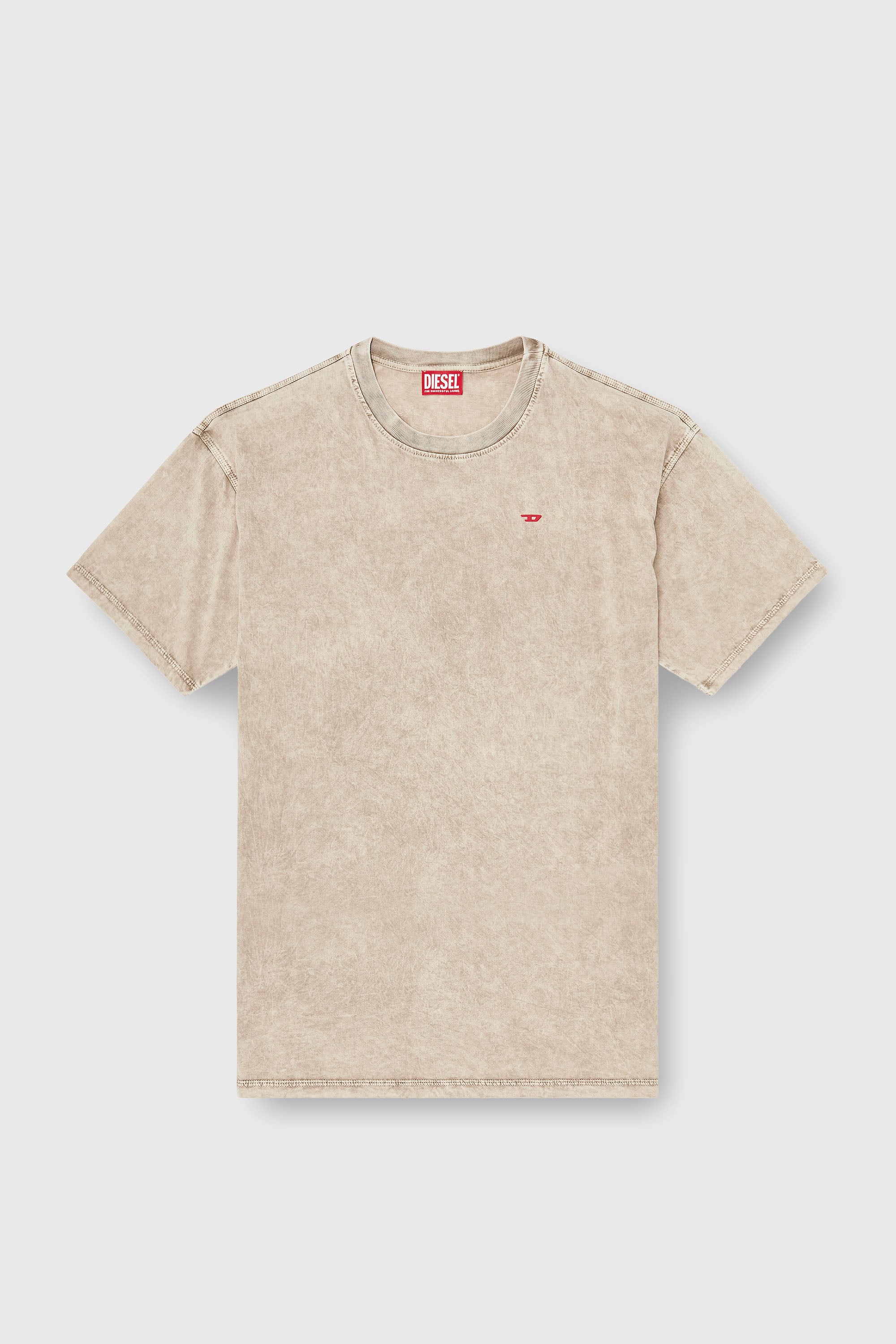 Diesel - T-BOXT-AA14, Camiseta de algod&oacute;n con efecto tratado Hombre in Beige - 2