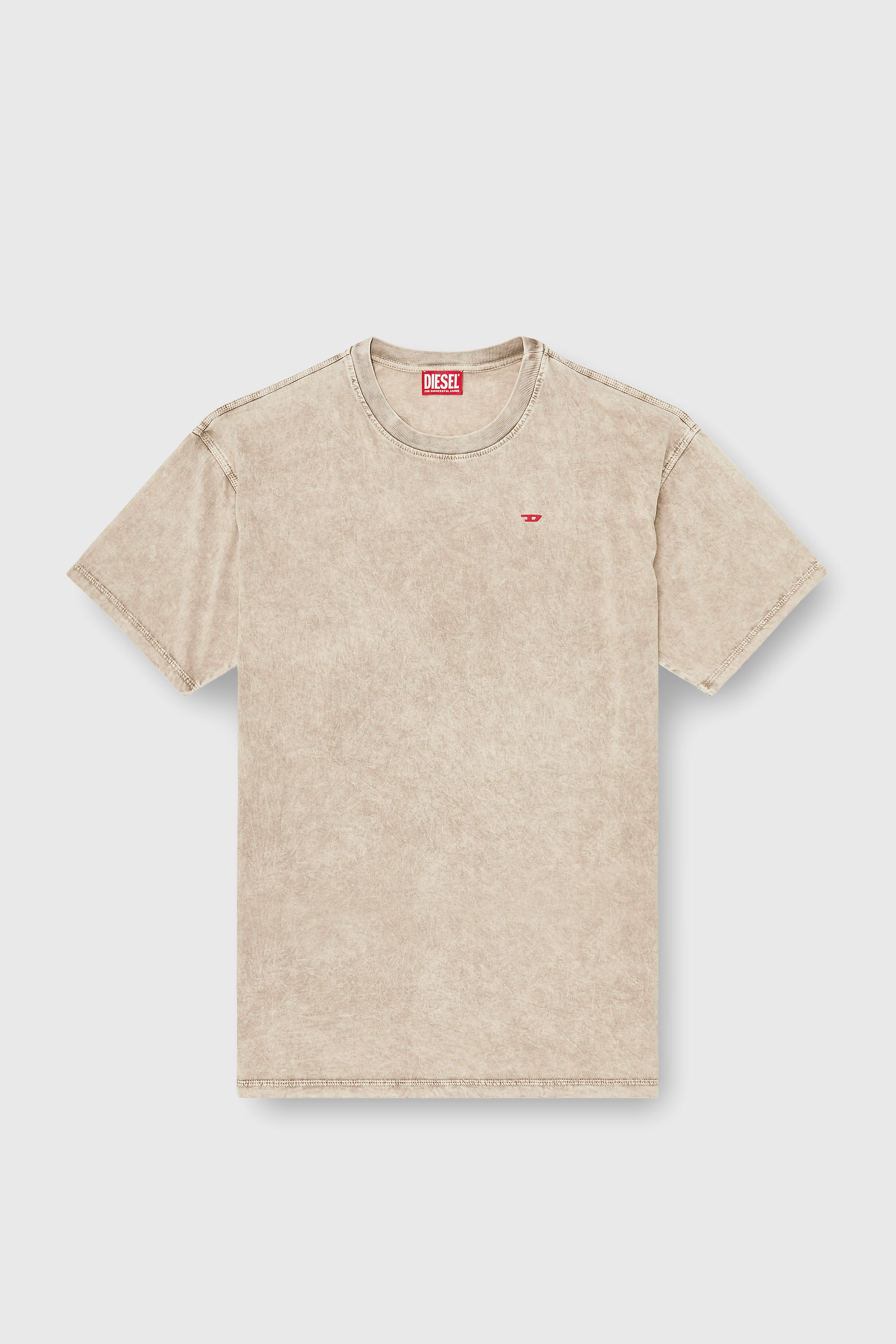 Diesel - T-BOXT-AA14, Camiseta de algod&oacute;n con efecto tratado Hombre in Beige - 2