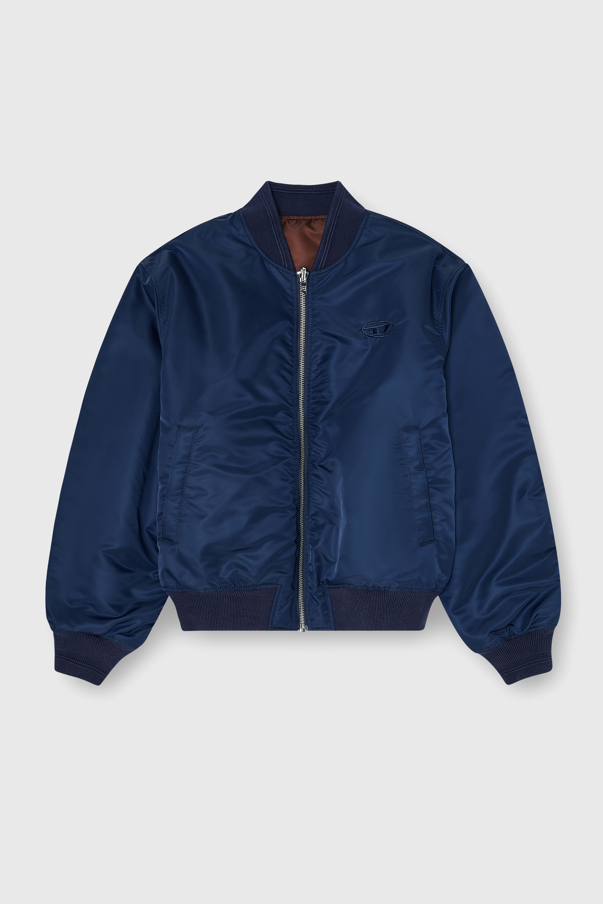 Diesel - W-TYPE-D1, Chaqueta bomber acolchada con bordado Oval D Hombre in Azul marino - 2