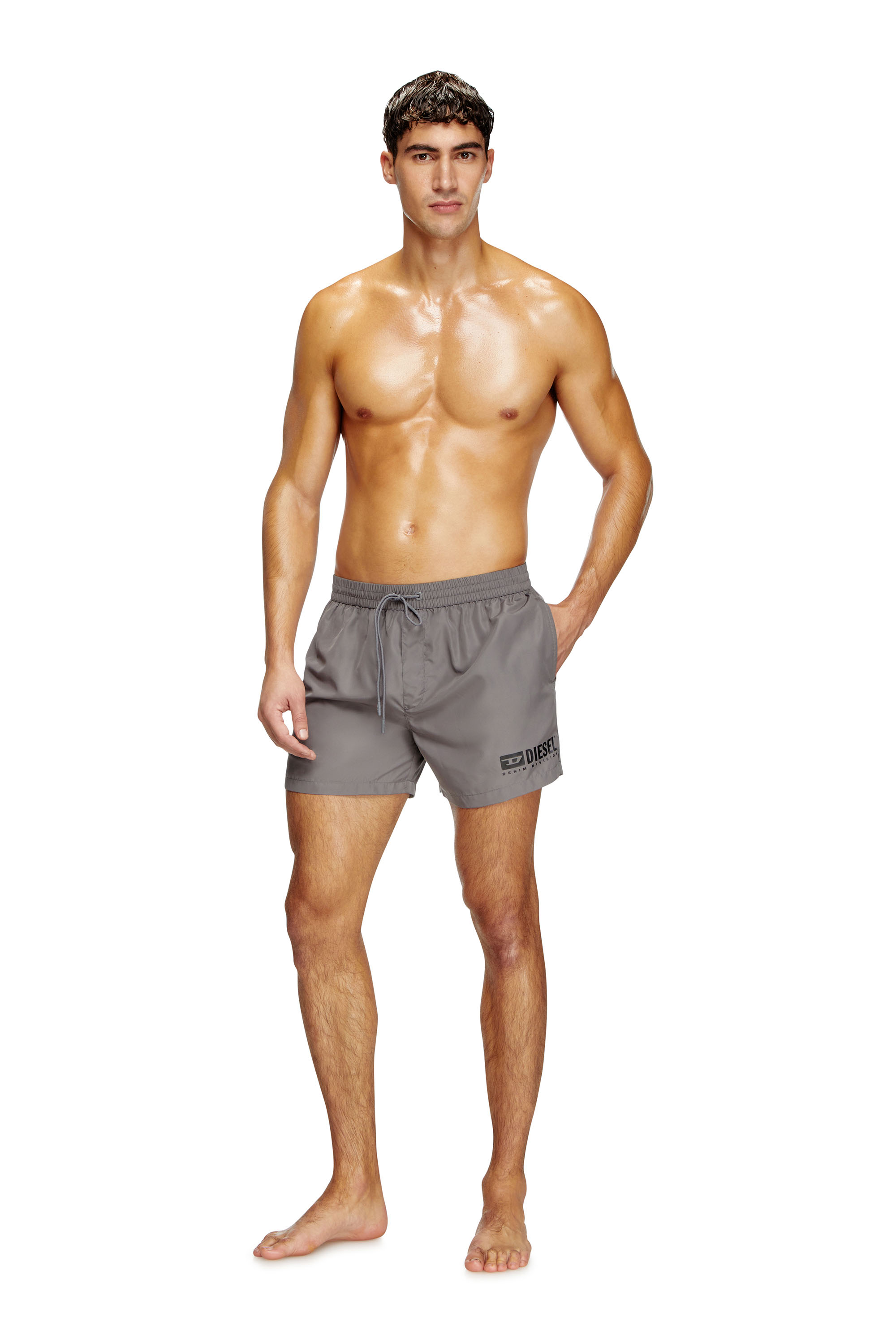 Diesel - KEN-37-D-BOX, Ba&ntilde;ador corto con estampado del logotipo Hombre in Gris - 2