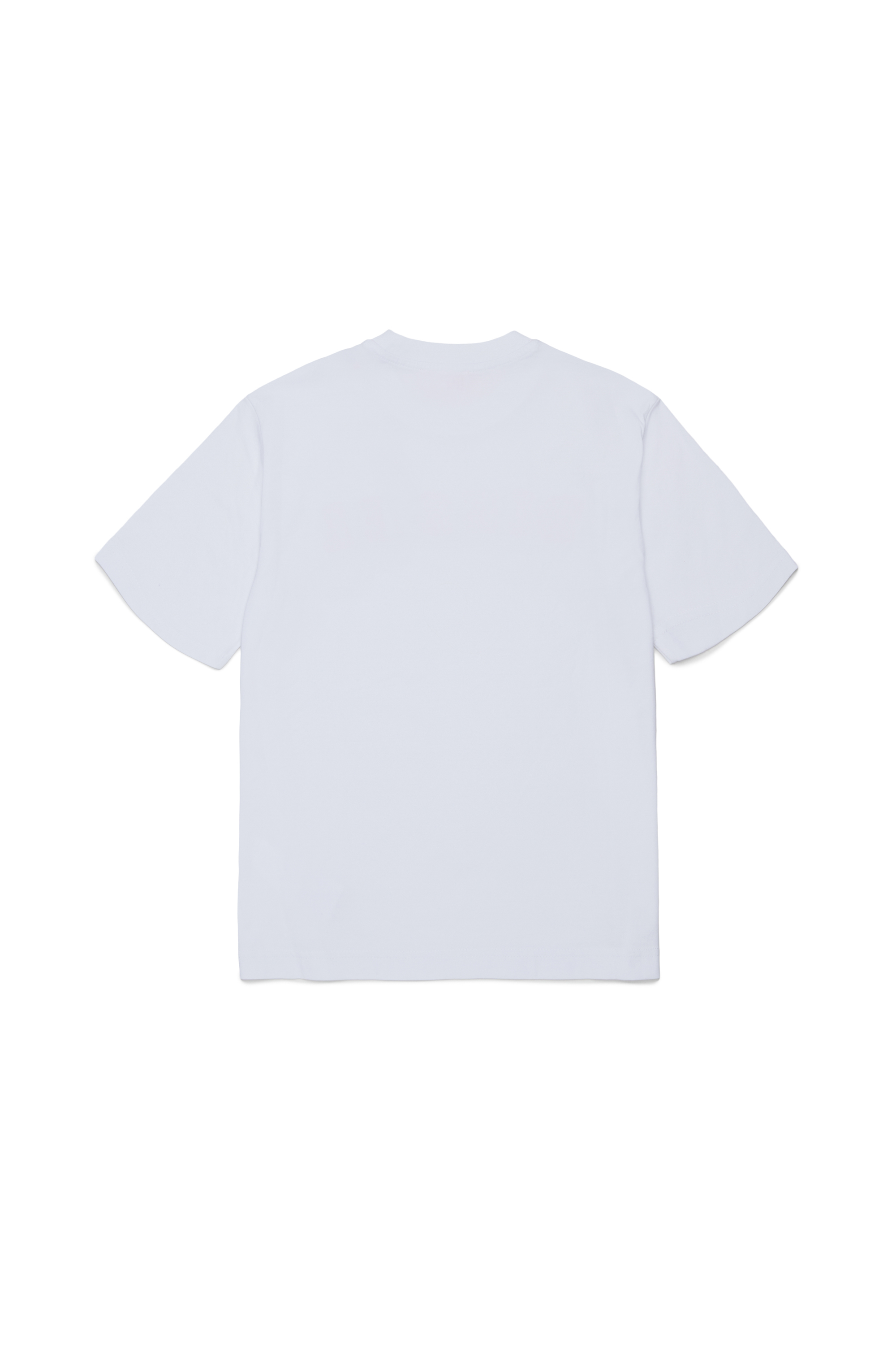 Diesel - TJEANS OVER, Camiseta de algod&oacute;n con logo efecto deshilachado Hombre in Blanco - 2