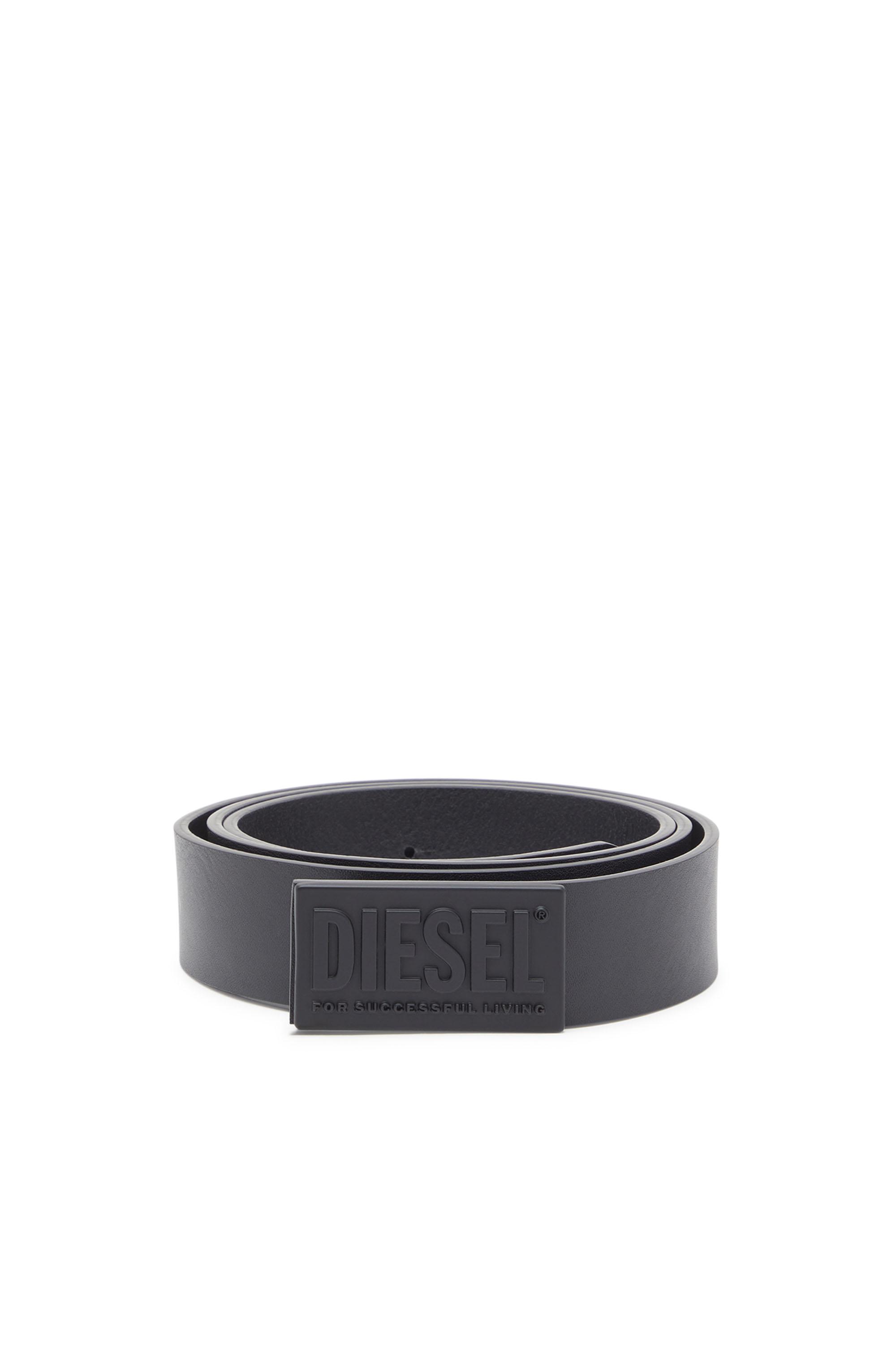 Diesel - B-BISCOTTO METAL, Cinturón de cuero con hebilla Successful Living Hombre in Negro - 1