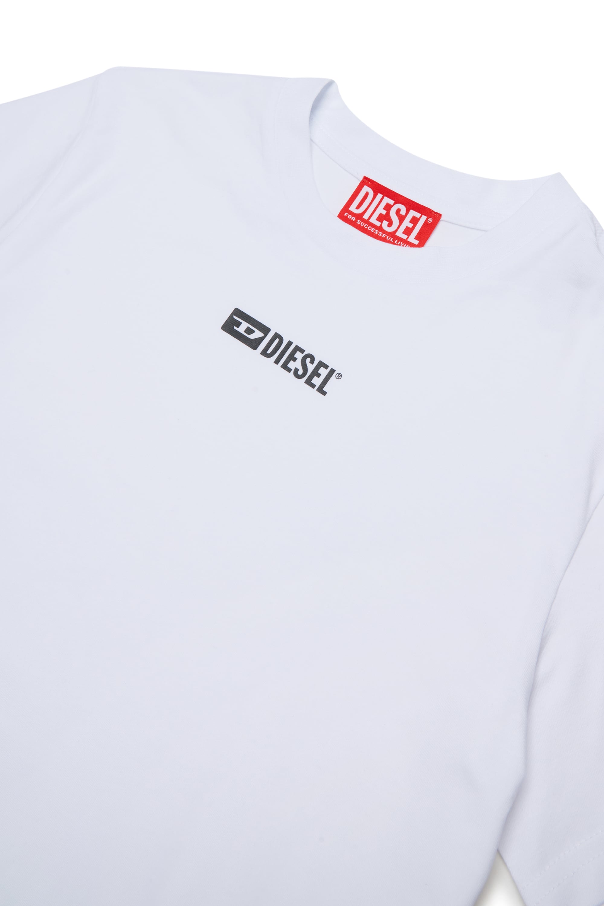 Diesel - UTTER, Camiseta de algod&oacute;n stretch con estampado de logo Hombre in Blanco - 3