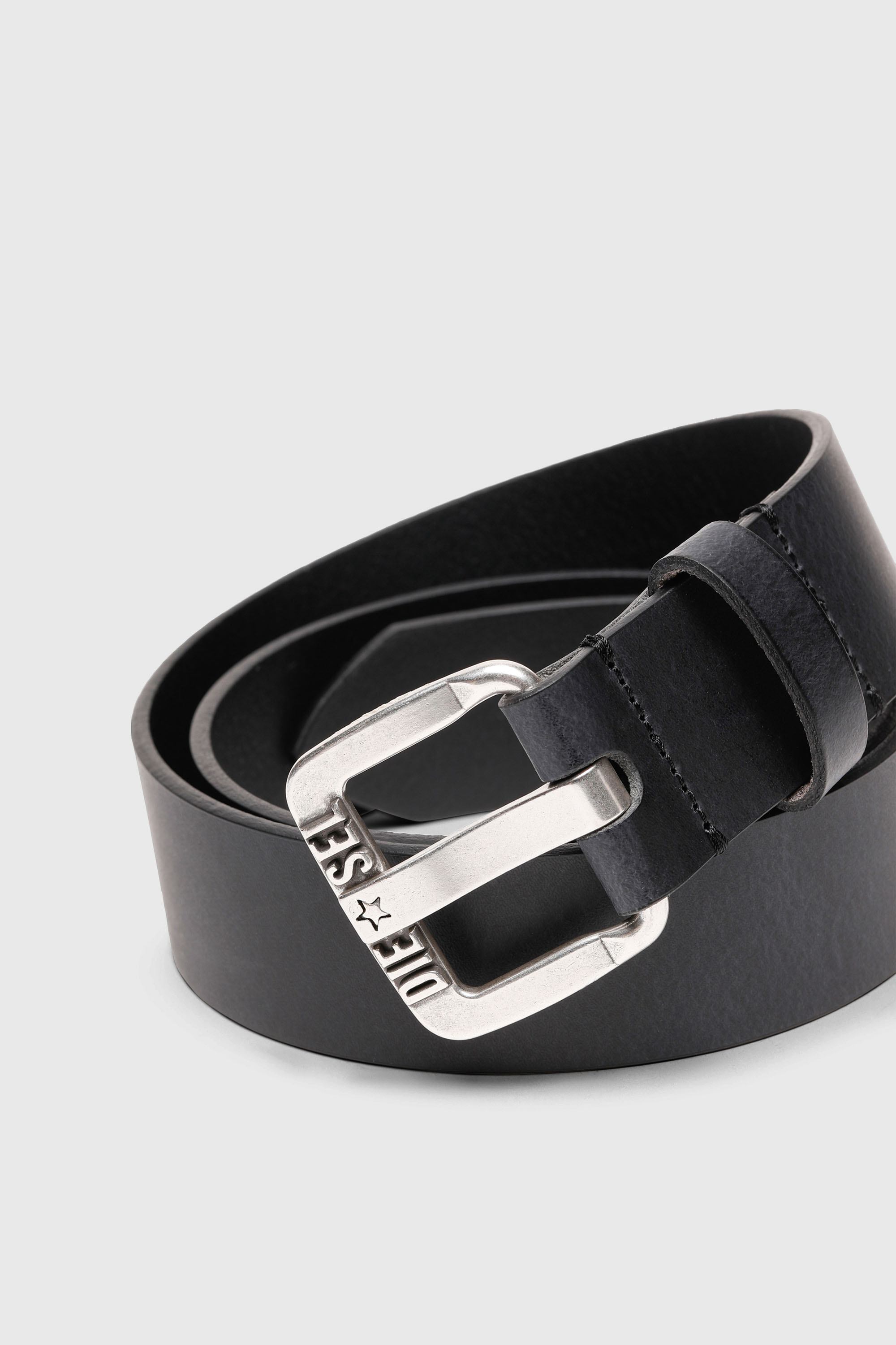 Diesel - B-STAR II, Cintur&oacute;n 3.9 cm de piel con hebilla met&aacute;lica con el logotipo de estrella Hombre in Negro - 2