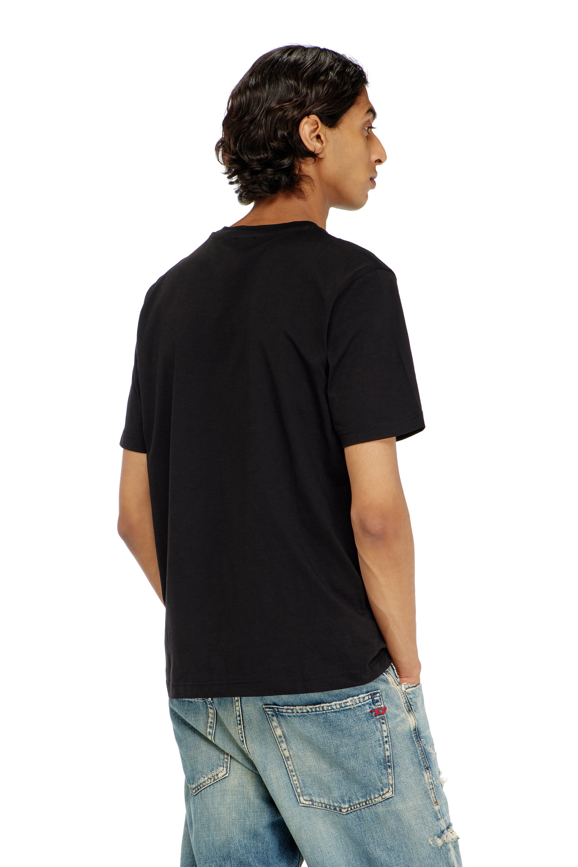 Diesel - T-ADJUST-AA8, Camiseta de algod&oacute;n con motivo de logo en el pecho Hombre in Negro - 4
