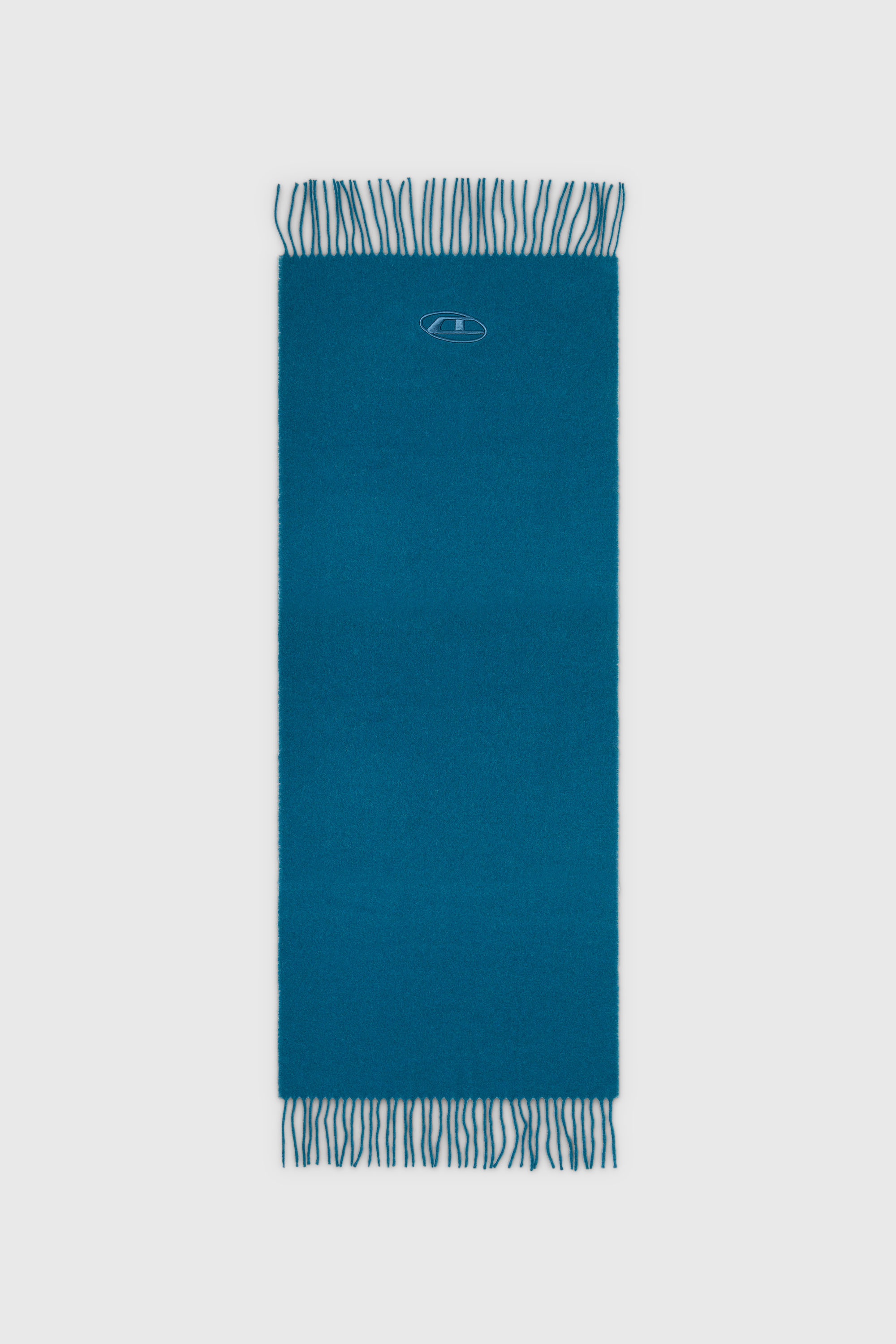 Diesel - S-IMON-D-LONG, Bufanda de mezcla de lana con bordes de flecos Unisex in Azul marino - 2