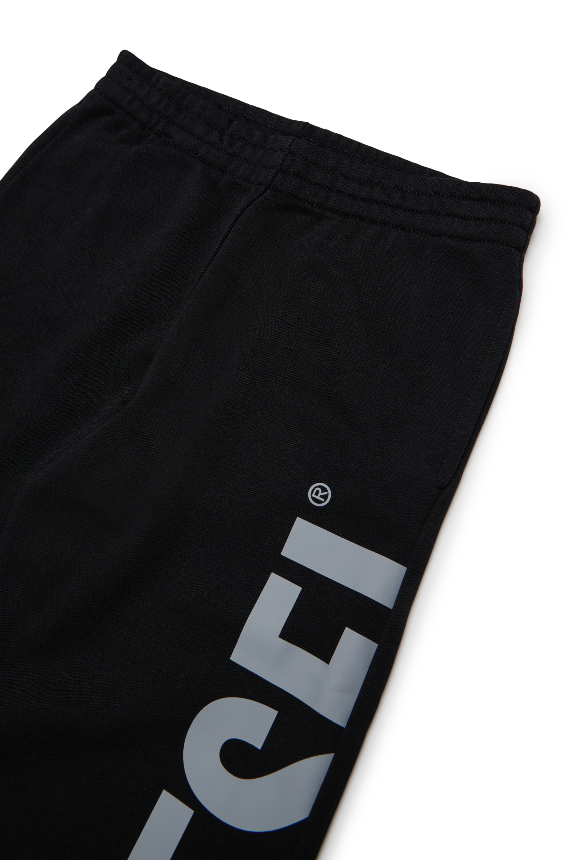 Diesel - PRES, Pantal&oacute;n de ch&aacute;ndal con logo cortado Hombre in Negro - 3