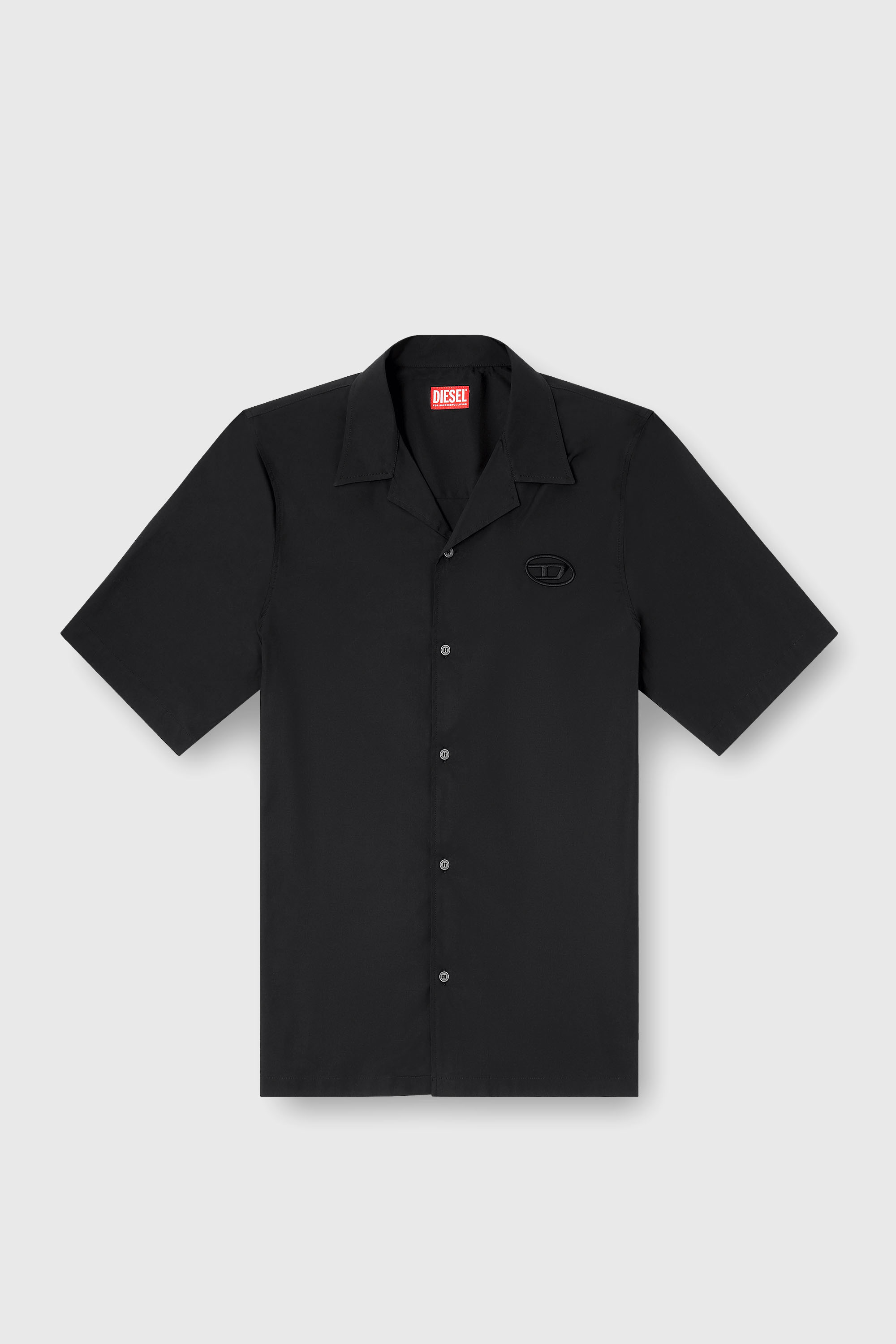 Diesel - S-MAC-GSBH, Camisa de popelina el&aacute;stica con bordado Oval D Hombre in Negro - 2