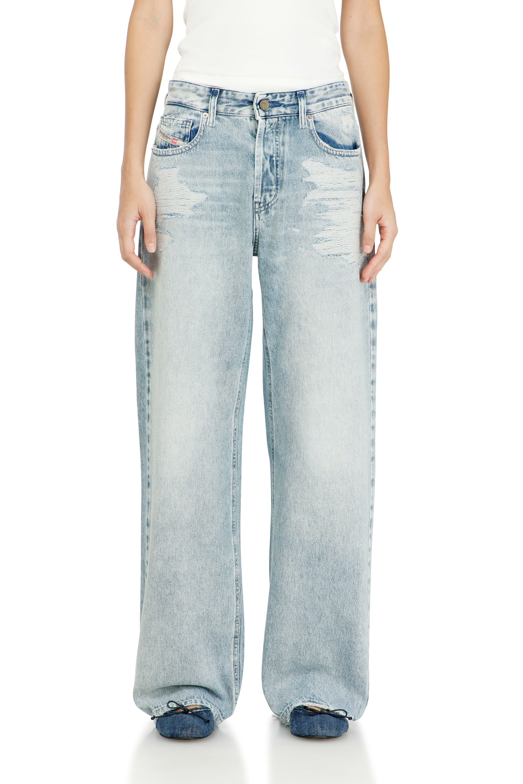 Diesel - Relaxed Jeans 1990 D-Waigee 09R51 Mujer, Azul Claro - 1