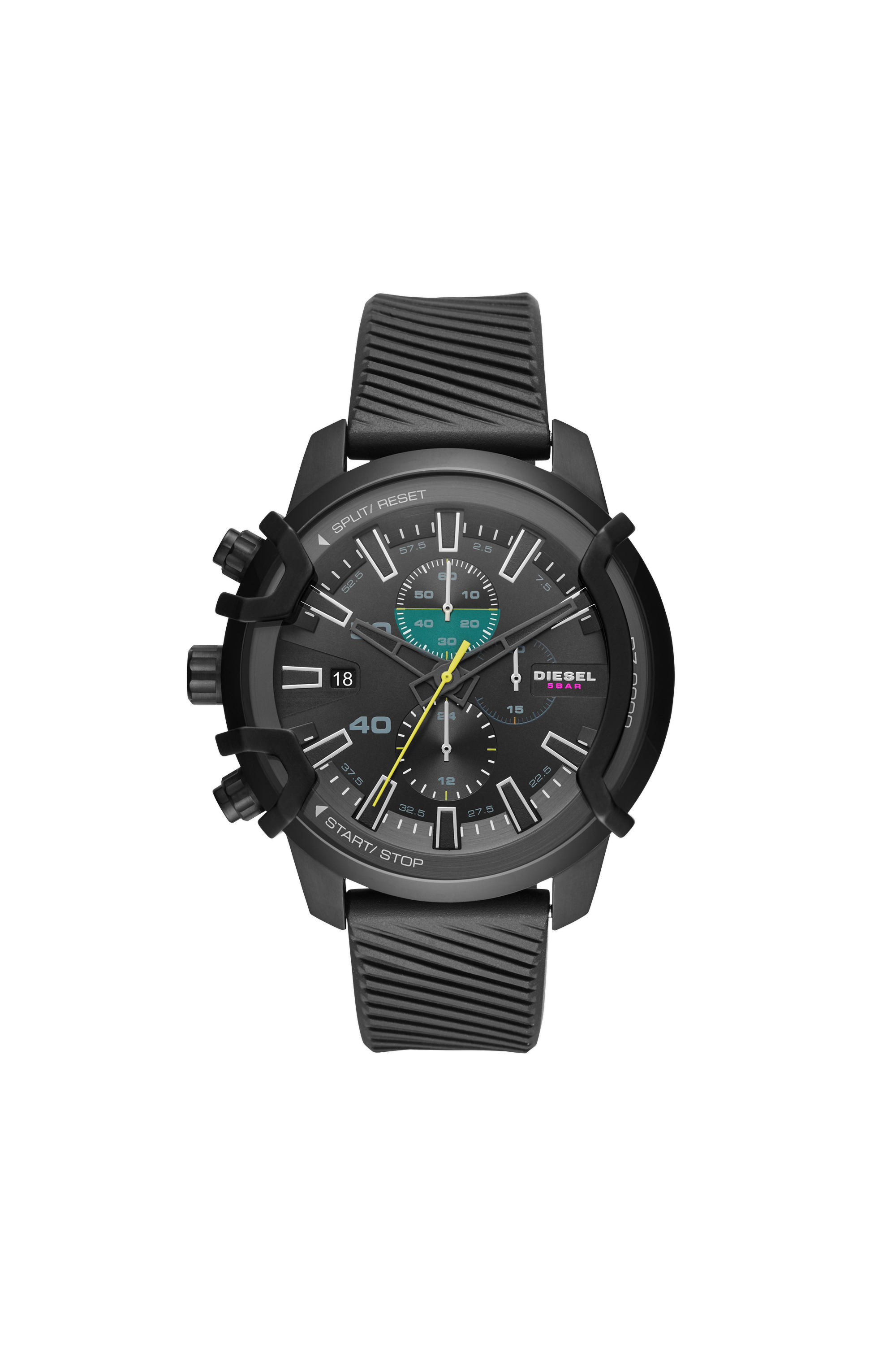 Diesel - DZ4520, Reloj cronógrafo Griffed con correa en silicona negra Hombre in Negro - 1