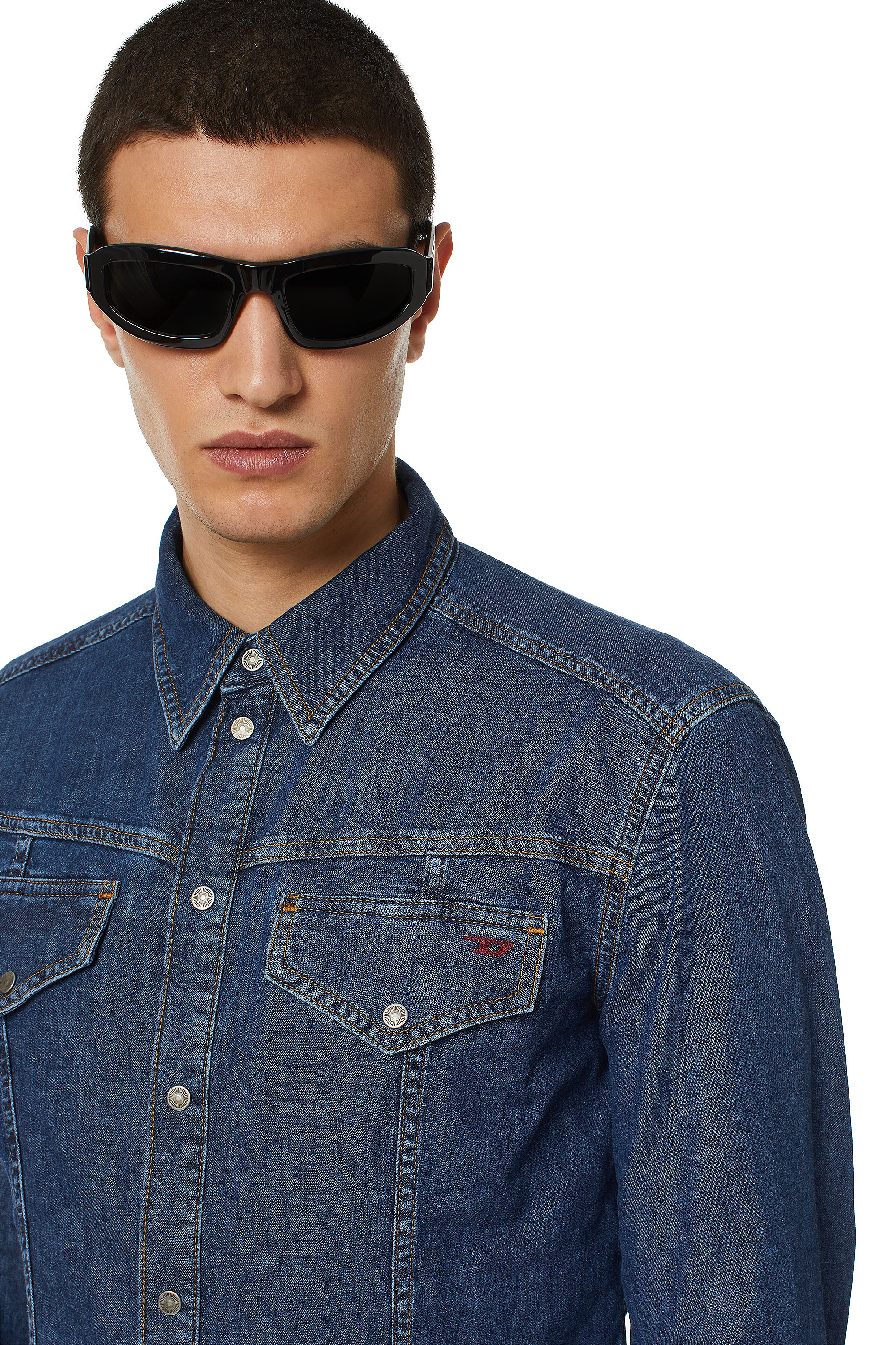 Diesel - D-WESTY RODEO SHIRT, Azul Oscuro - Image 3