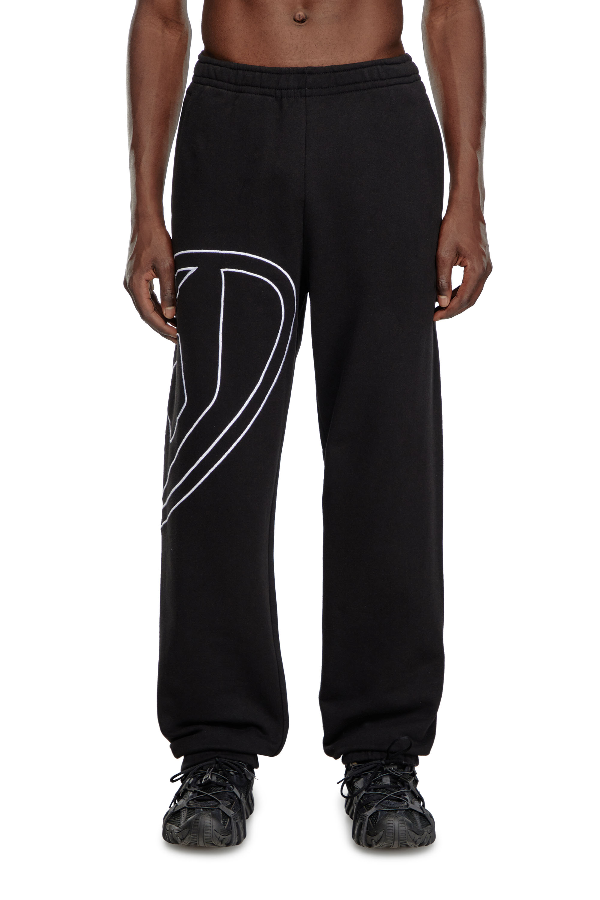 Diesel - P-MARKY-MEGOVAL-D, Pantalones deportivos con oval D extragrande Hombre in Negro - 3