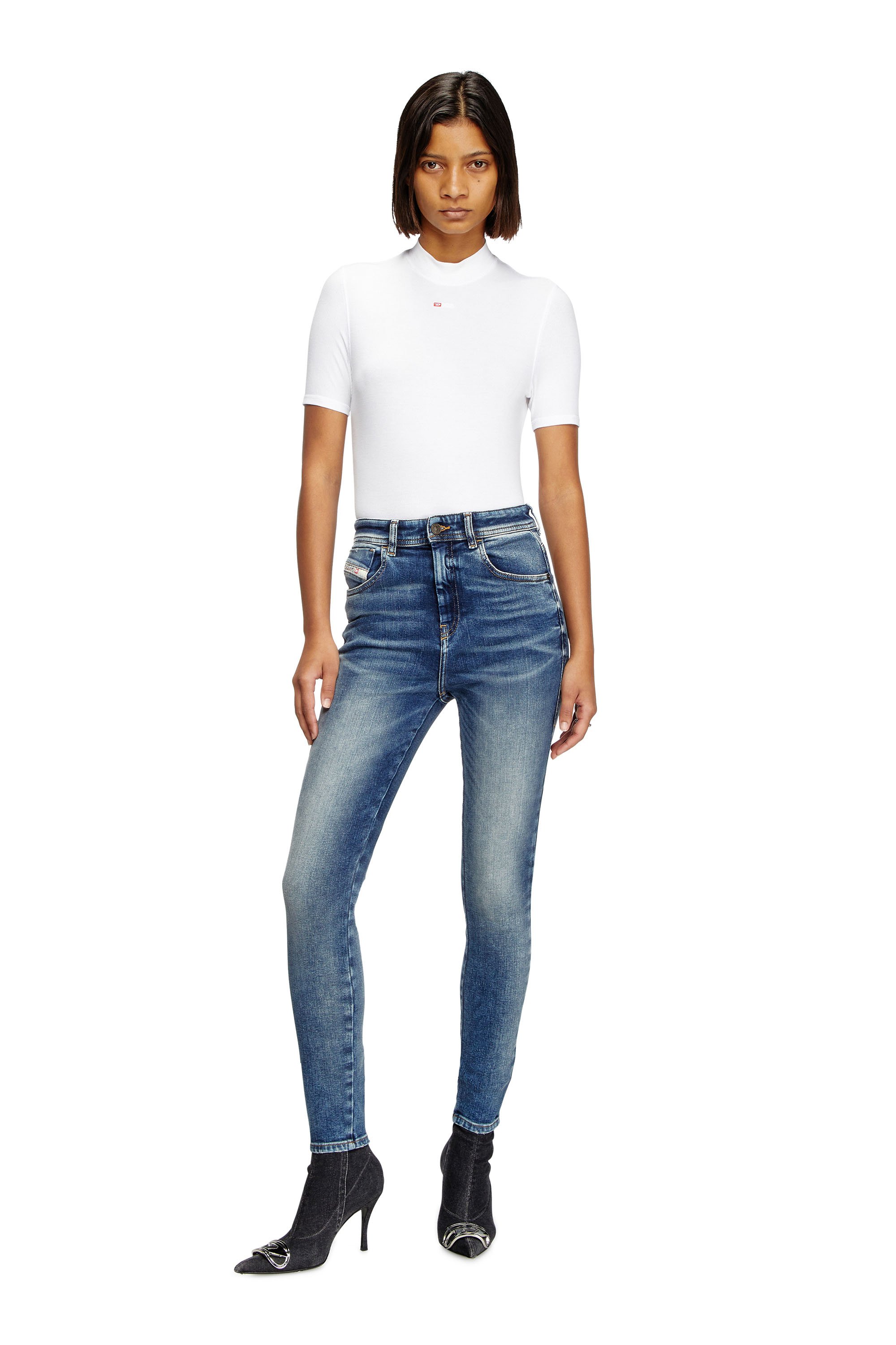 Diesel - Skinny Jeans 1984 Slandy-High 007Y9 Mujer, Azul medio - 2