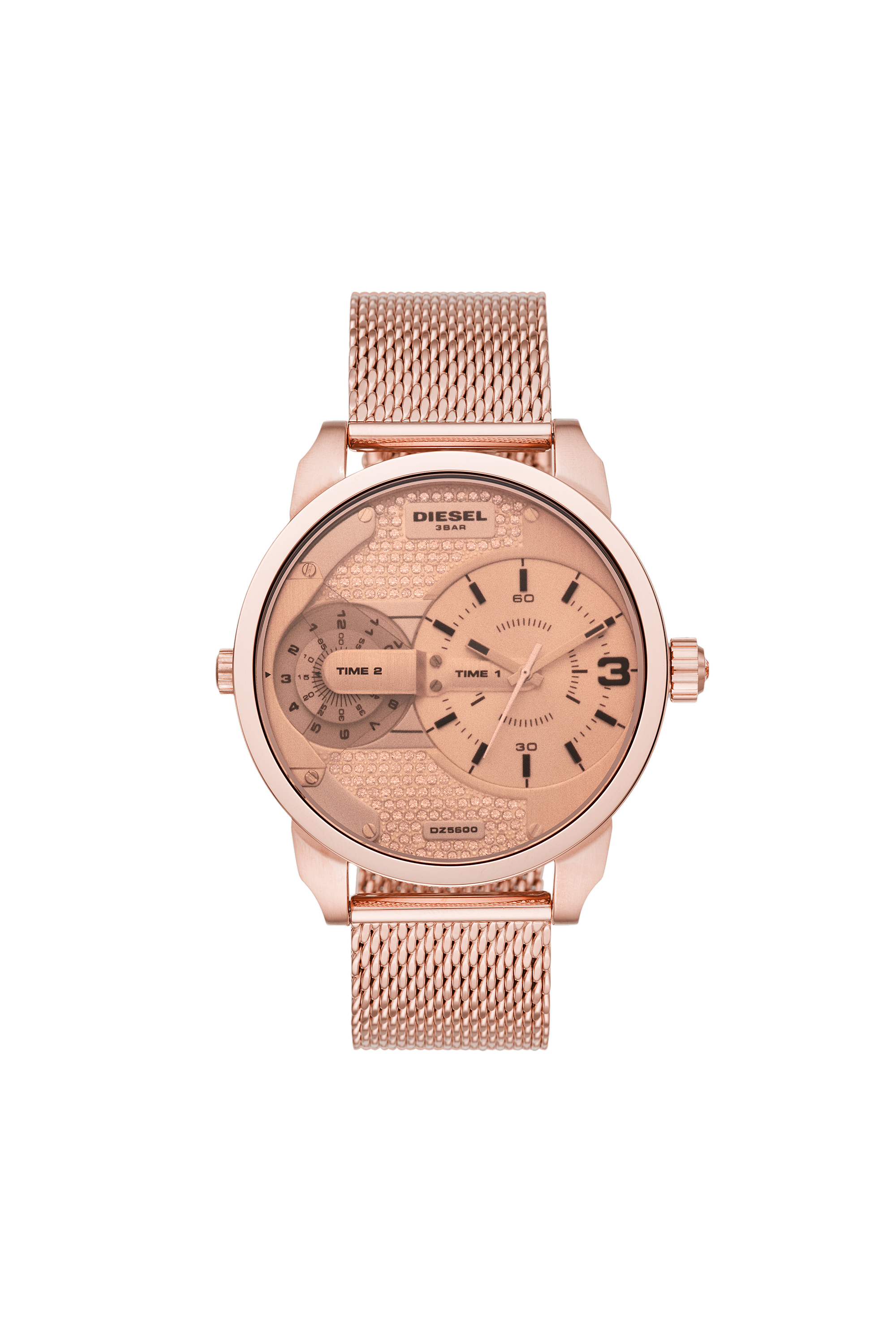 Diesel - DZ5600, Reloj Mini Daddy multifunci&oacute;n en acero inoxidable de tono oro rosado Mujer in Rosa - 1