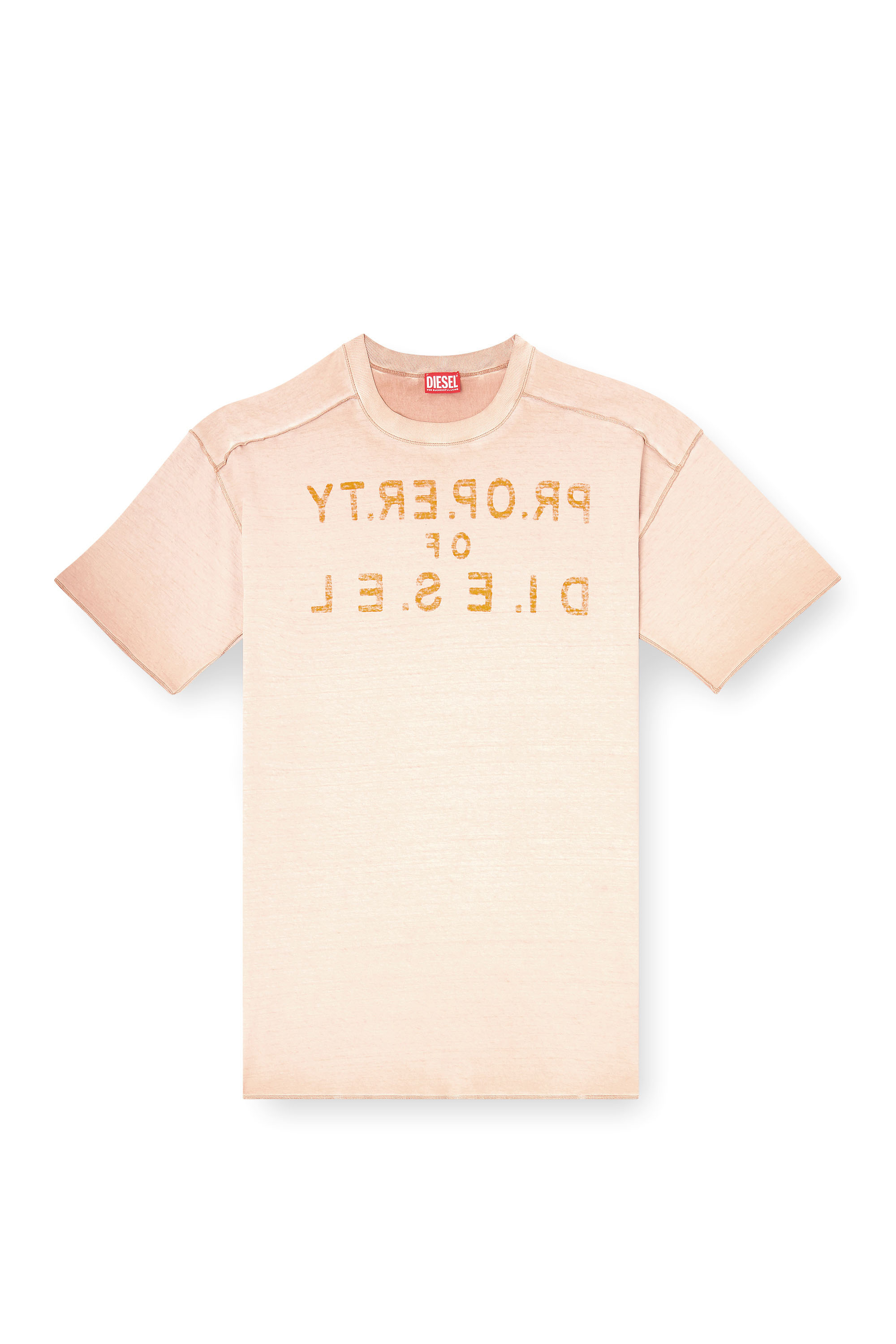 Diesel - T-LOOK, Camiseta de algod&oacute;n relajada con estampado en la parte delantera y trasera. Hombre in ToBeDefined - 3