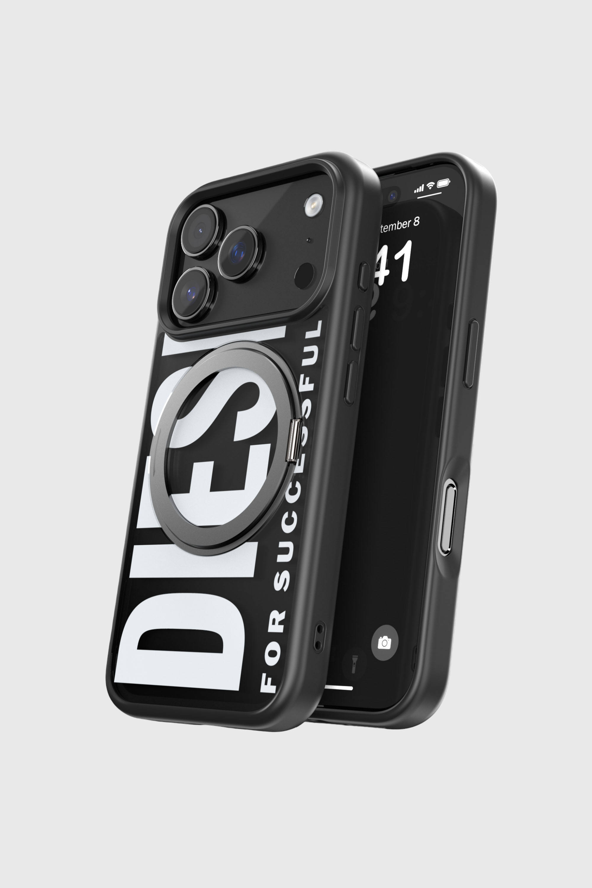 Diesel - 60405 RING STAND CASE RING STAND, Funda Ringstand-Magsafe para iPhone 17 Pro Unisex in Negro - 5