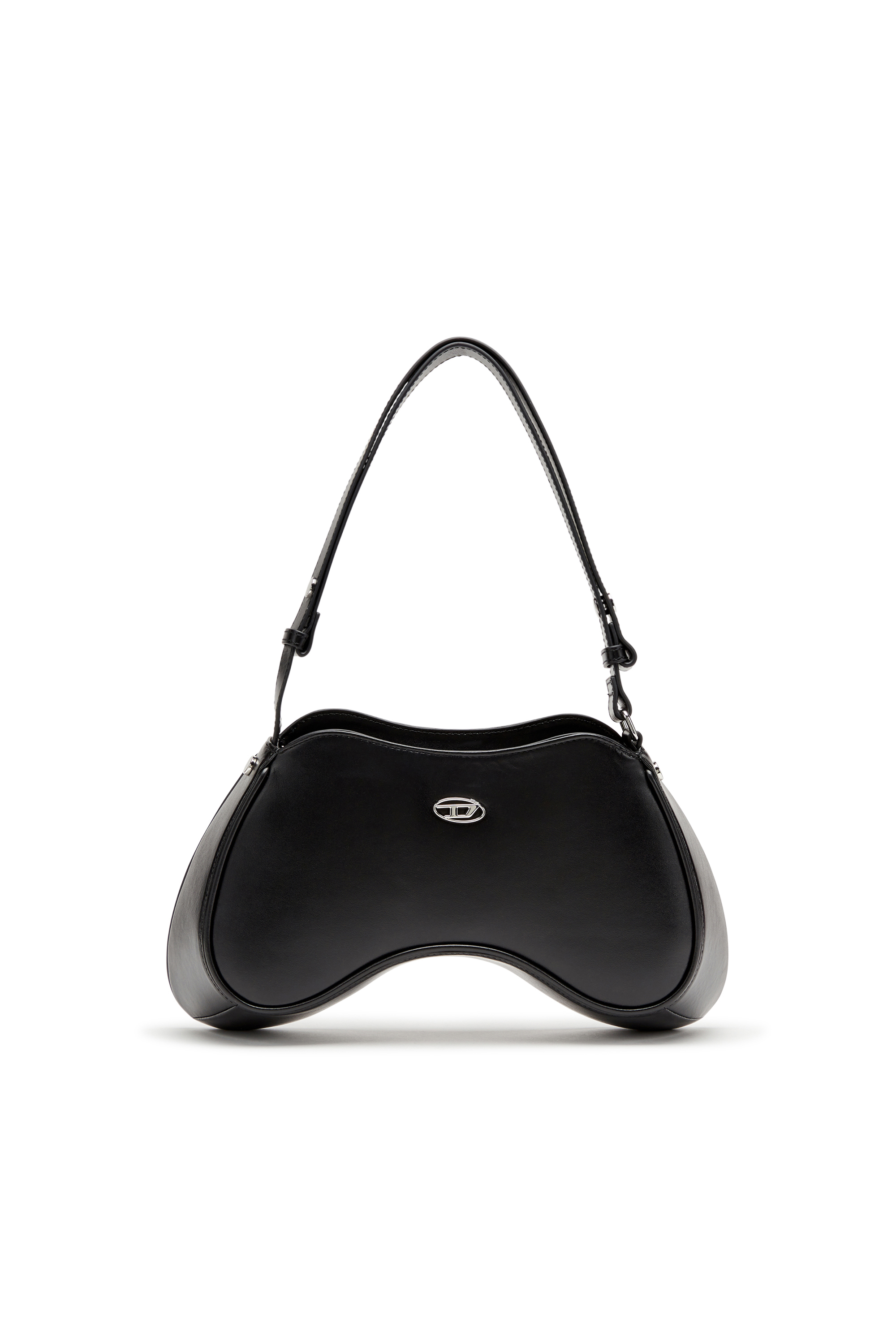 Diesel - PLAY SHOULDER, Play-Bolso de hombro de cuero semibrillante Mujer in Negro - 1