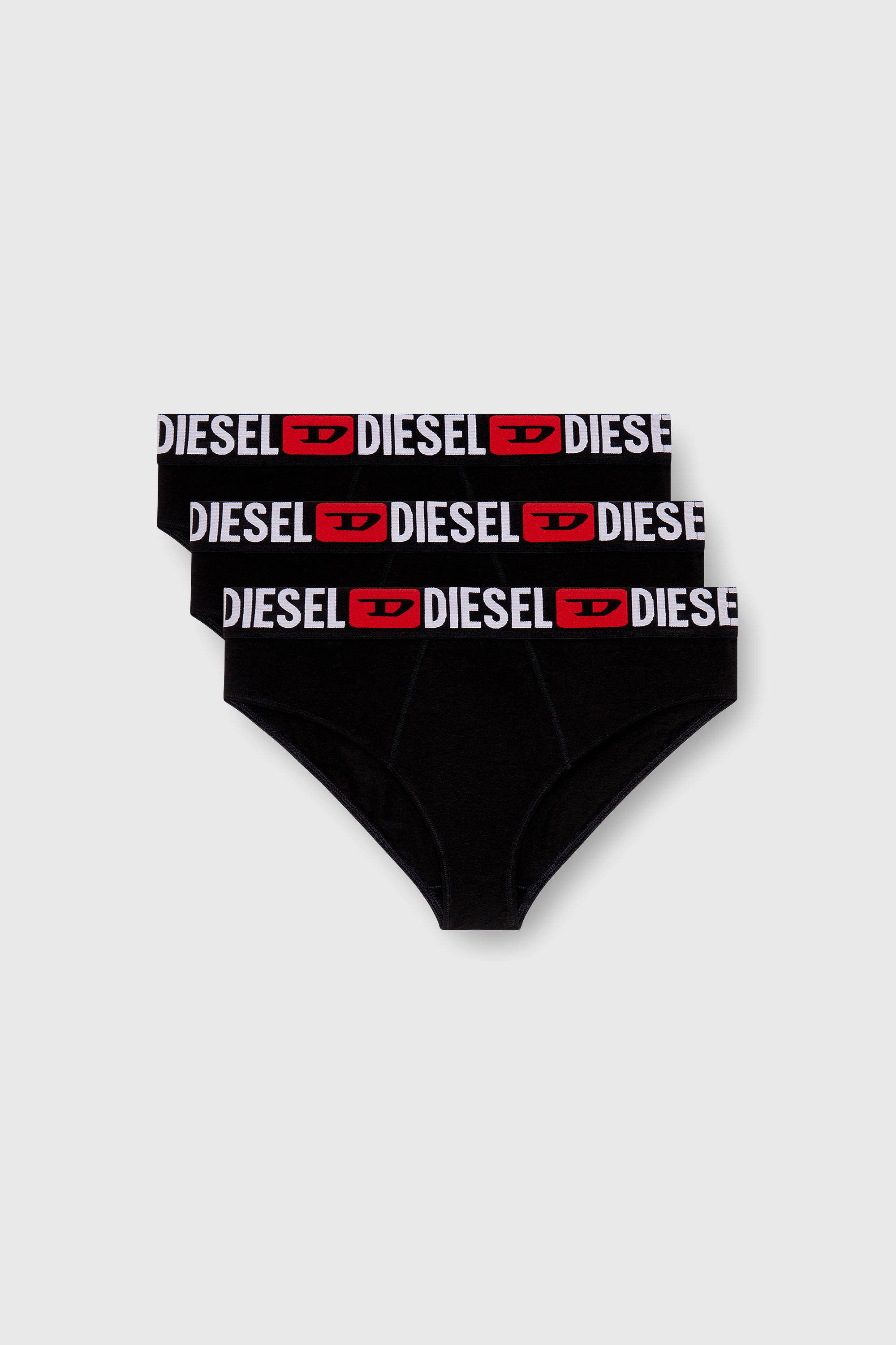 Diesel - UFPN-BLANCA-R-THREEPACK, Paquete de tres bragas en canal&eacute; con cintura alta Mujer in Negro - 1