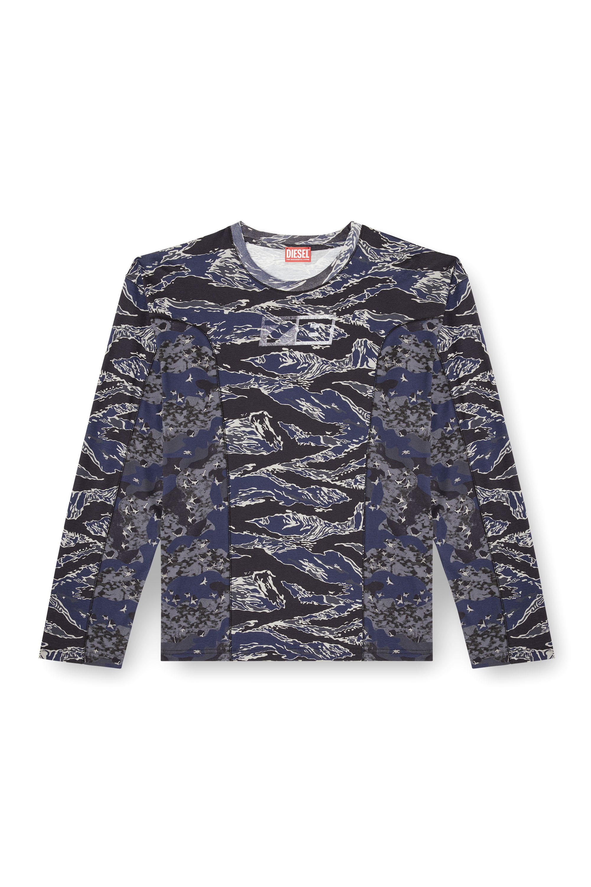 Diesel - T-BOXT-LS-CURT, Camiseta de manga larga con mezcla de estampados de camuflaje Hombre in ToBeDefined - 3