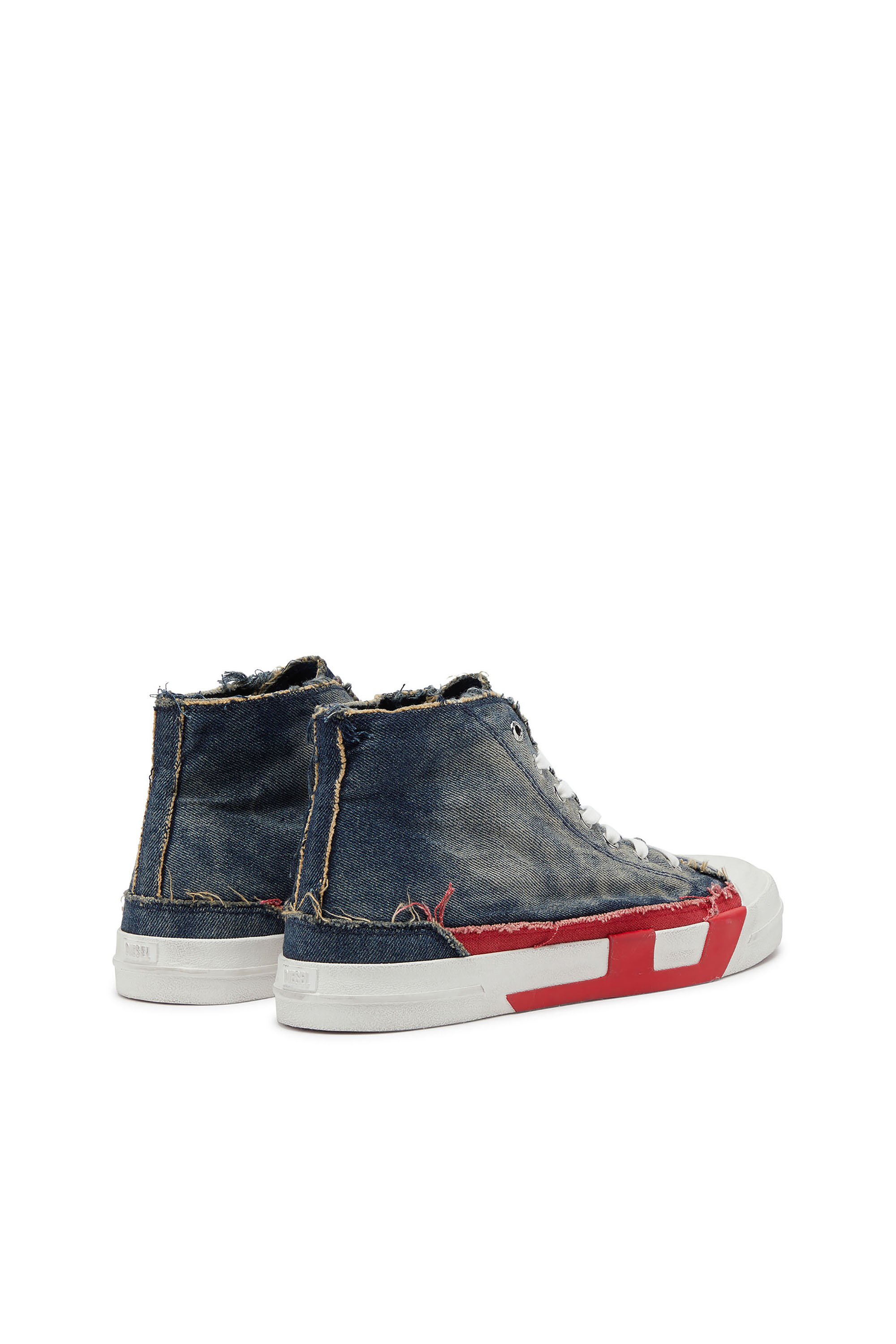 Diesel - S-D-VERSE MID II, D-Verse-Zapatillas de caña alta en denim con logo D Hombre in Azul marino - 3