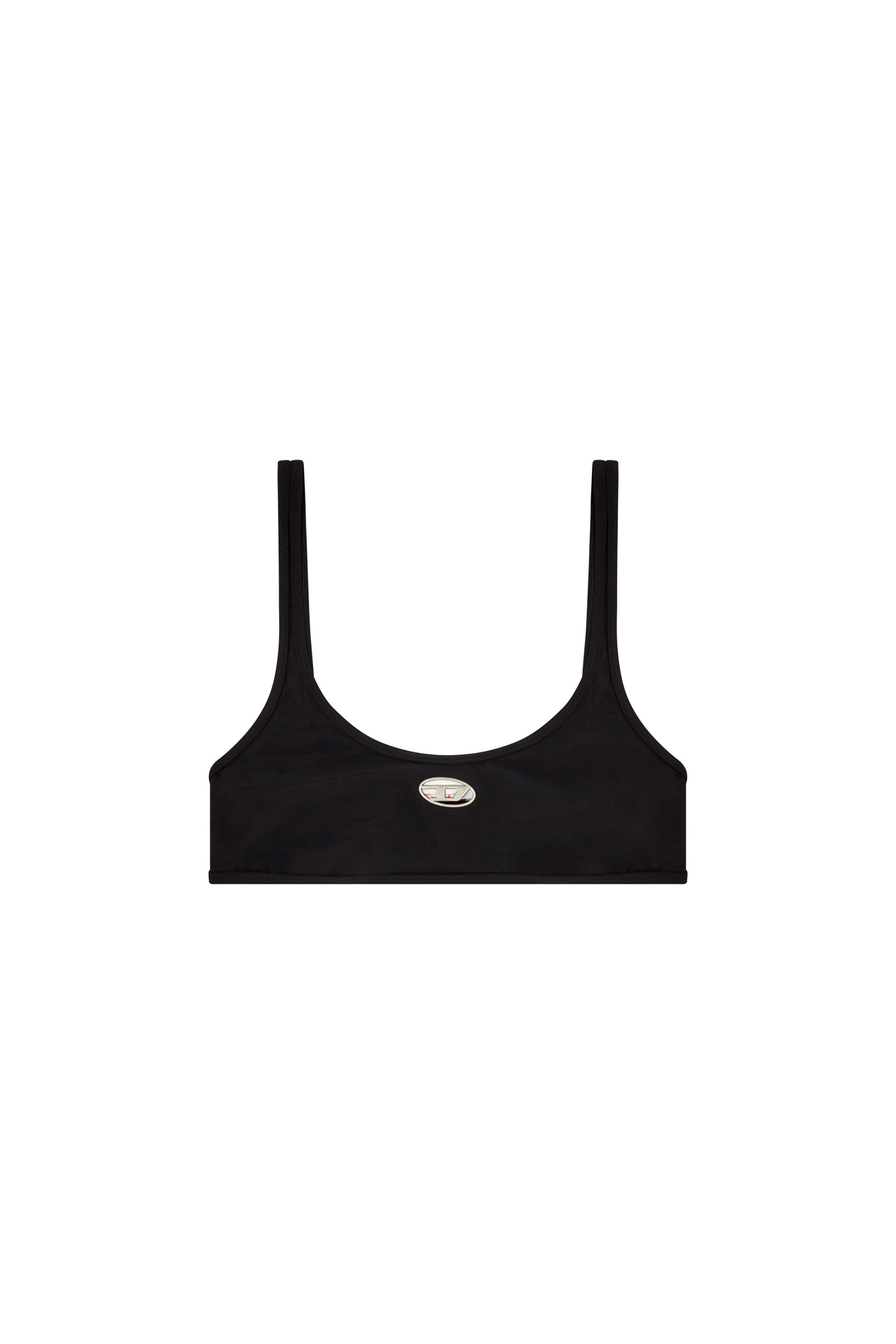 Diesel - UT-BRA-TOP-UTLT, Top de bikini con logotipo recortado Mujer in Negro - 4